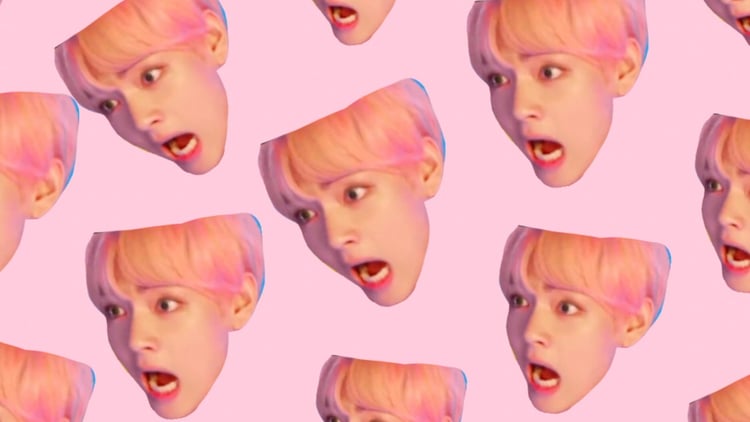 Featured image of post Bts Desktop Wallpaper Pink V bts pink aesthetic tiles wallpaper