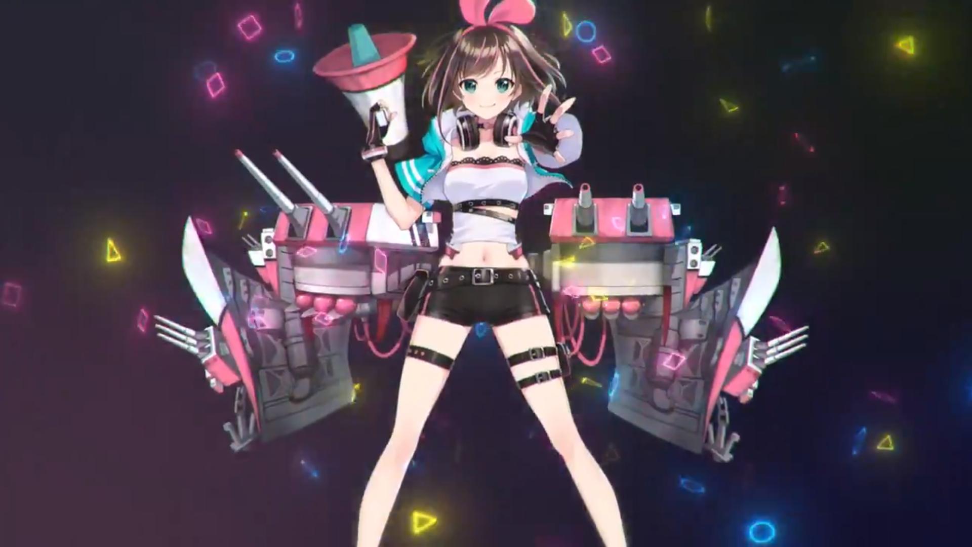 Ai collab. Kizuna ai. Кизуна АИ геймер. Азурка игра. Кизуна АИ геймер Azure line.