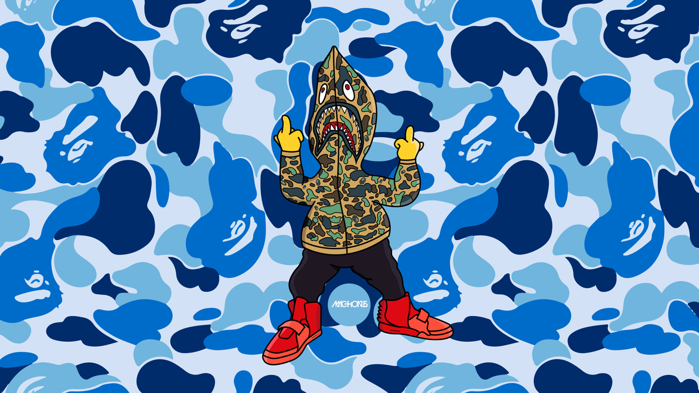 Supreme Wallpaper Bart Simpson Bape , HD Wallpaper & Backgrounds