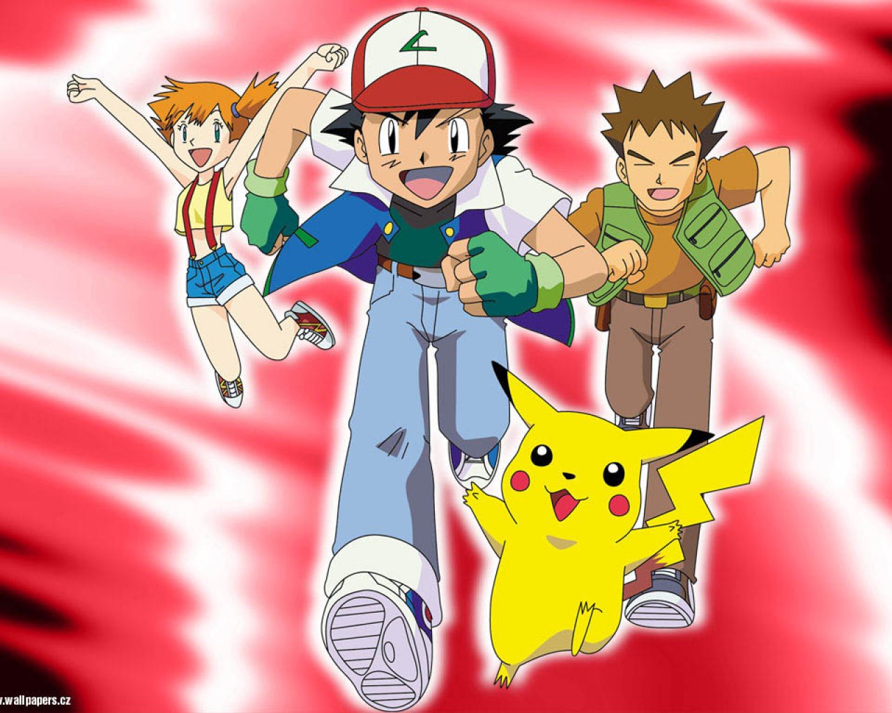 1280 X - Ash Misty Brock Running , HD Wallpaper & Backgrounds