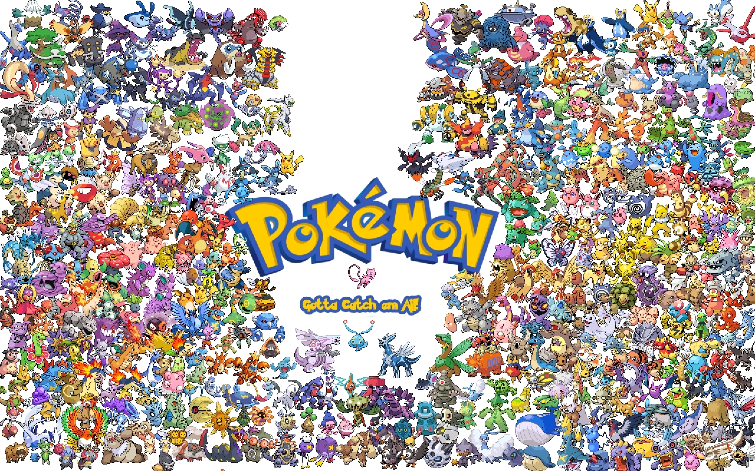 Pokemon Wallpaper - All Pokemon All Together , HD Wallpaper & Backgrounds