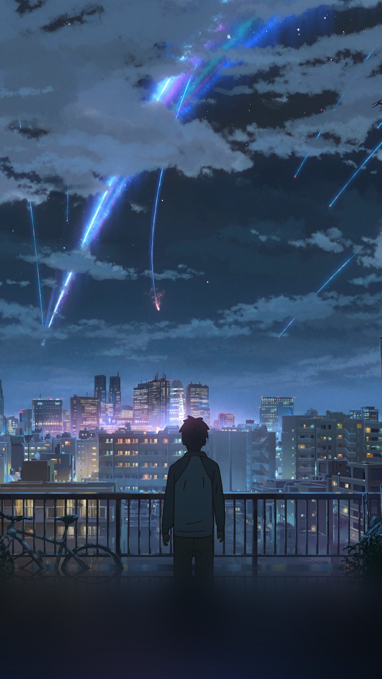 Wallpaper Android Hd Yourname Night Anime Sky Illustration - Anime Wallpaper Iphone X , HD Wallpaper & Backgrounds