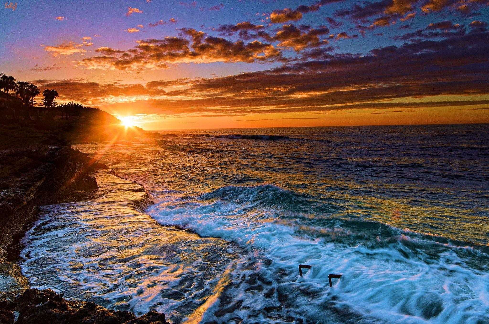 Beautiful Sunset Beach Full Hd Nature Wallpaper , Hd - Sunset Beach Wallpapers For Desktop , HD Wallpaper & Backgrounds