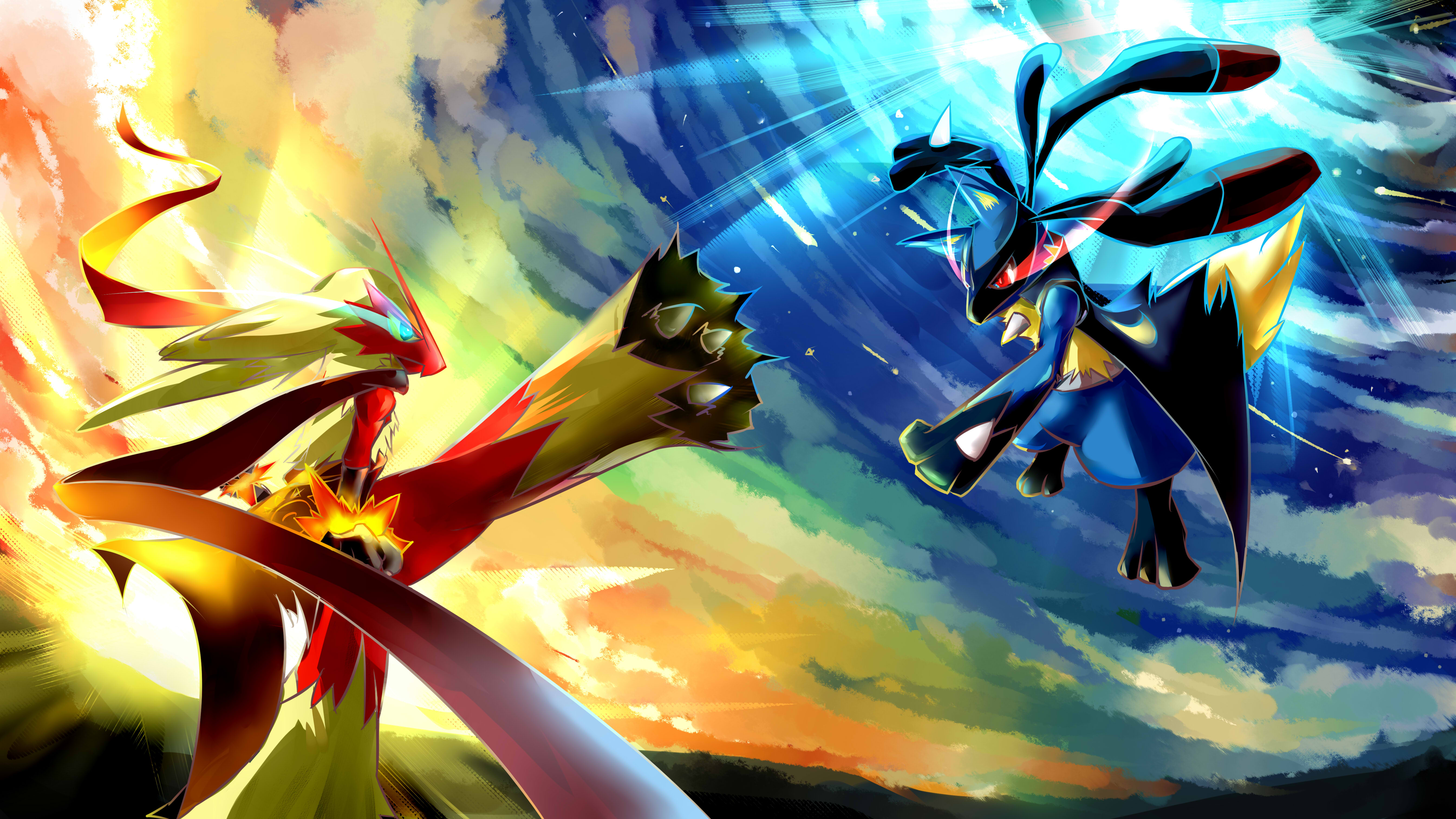 Lucario Vs Brasegali - Pokemon Wallpaper Hd , HD Wallpaper & Backgrounds