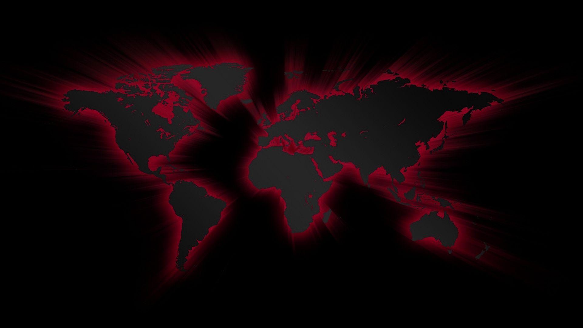 Images For > Black Full Hd Wallpapers - Red And Black World Map , HD Wallpaper & Backgrounds