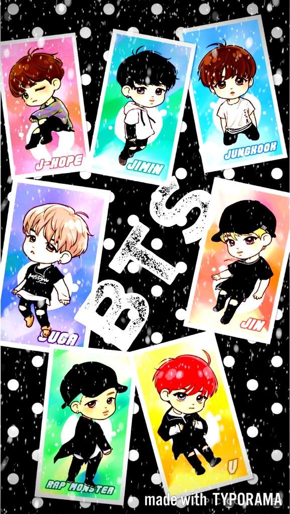 Bts Chibi Wallpaper - Cartoon , HD Wallpaper & Backgrounds