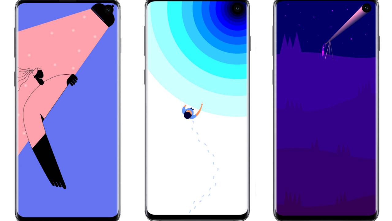 These Clever Galaxy S10 Wallpapers Embrace The Hole-punch - Samsung S10+ , HD Wallpaper & Backgrounds