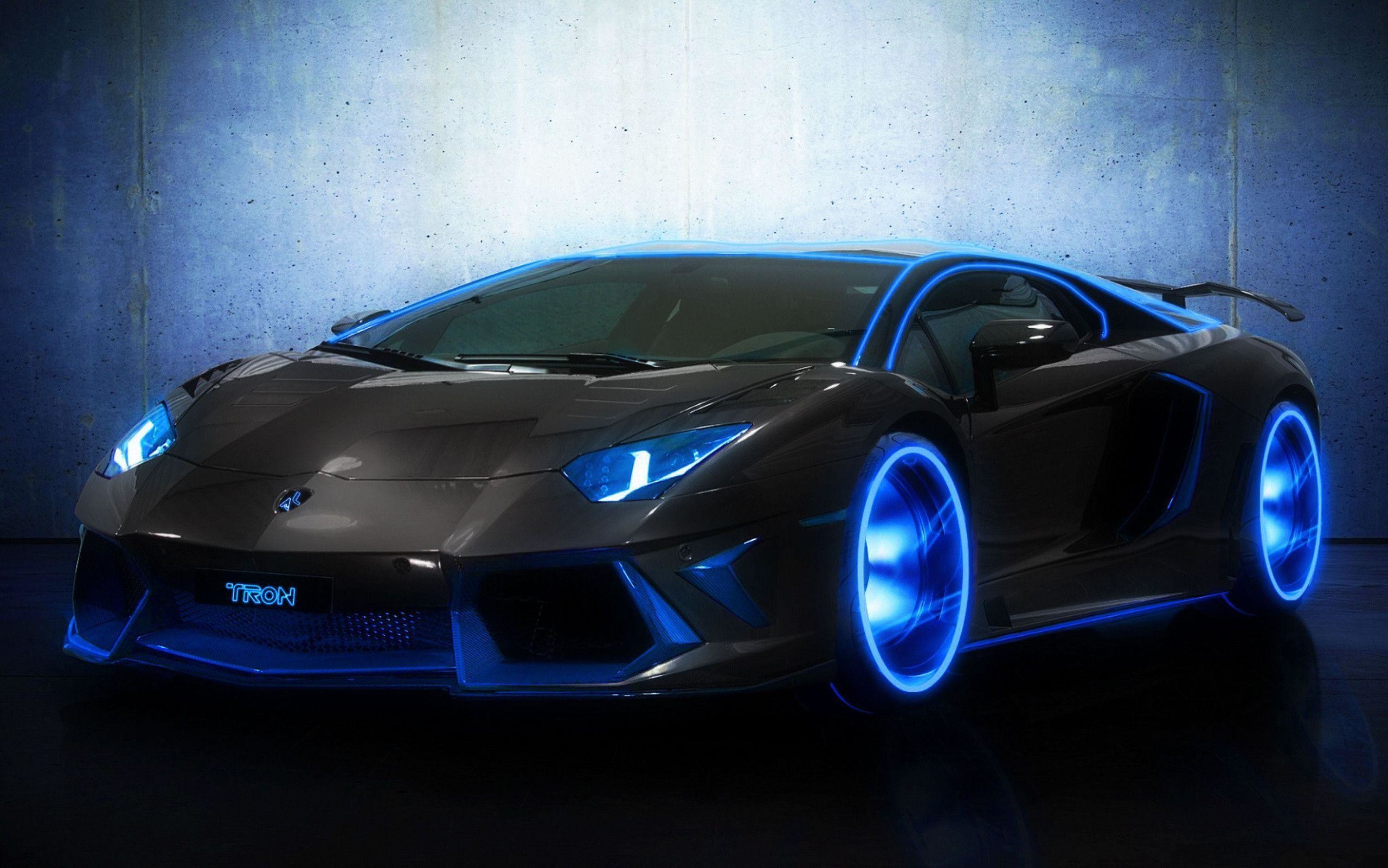 Lamborghini Aventador Blue - Blue And Black Car , HD Wallpaper & Backgrounds