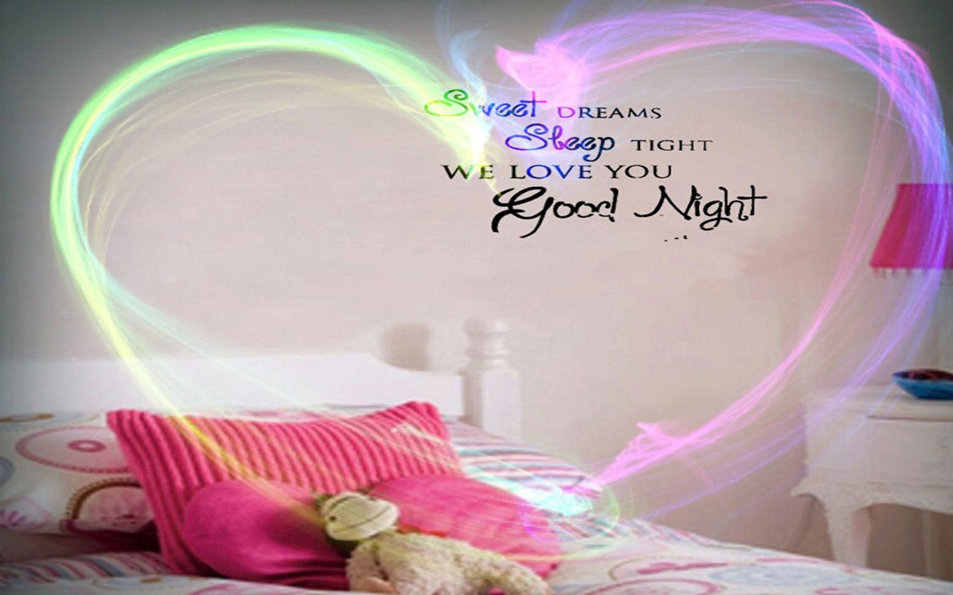 Good Night Love You Hearts Bedroom Wallpapers - Good Night I Love You , HD Wallpaper & Backgrounds