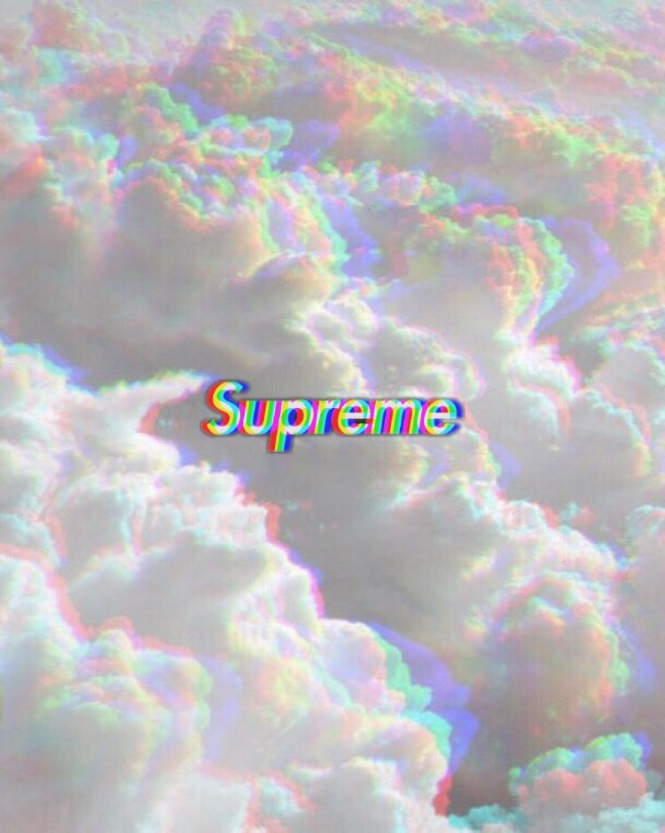 #supreme #wallpaper #cool #clouds #glitch - Aesthetic Backgrounds Clouds , HD Wallpaper & Backgrounds