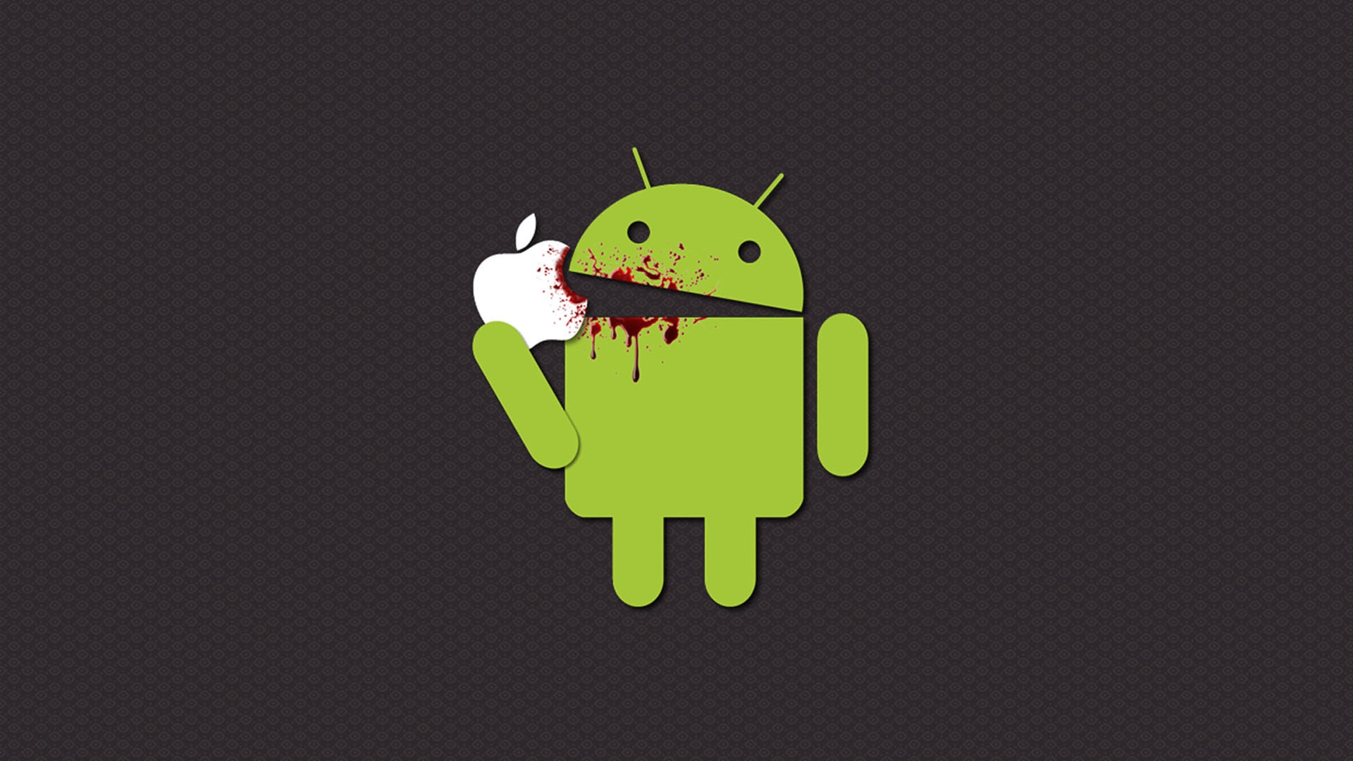 Android Wallpaper - Android Eating Apple , HD Wallpaper & Backgrounds