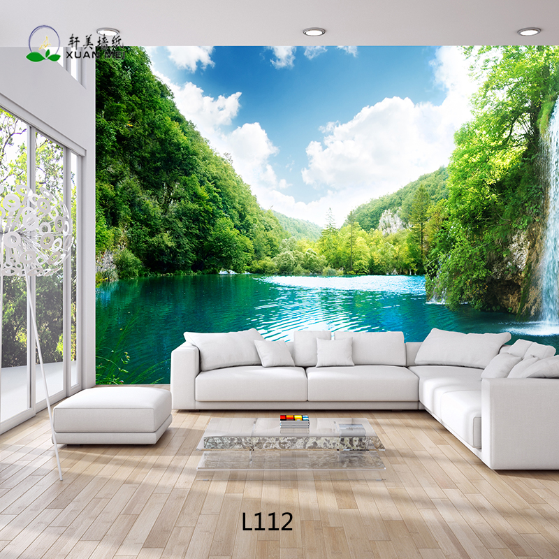 Beautiful Landscape 3d Wallpaper Customized Living - 3d Wallpaper In Room , HD Wallpaper & Backgrounds