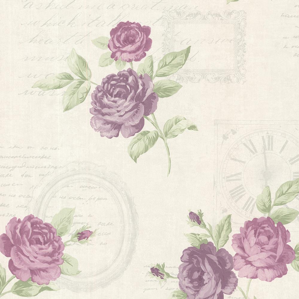 Venetia Violet Vintage Rose Toss Wallpaper Sample 2532-20451sam - Vintage Wallpaper Rose , HD Wallpaper & Backgrounds