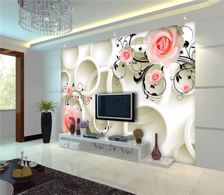 High Quality 3d Wallpaper White Rose Flower Design - Flower 3d Wall Design , HD Wallpaper & Backgrounds