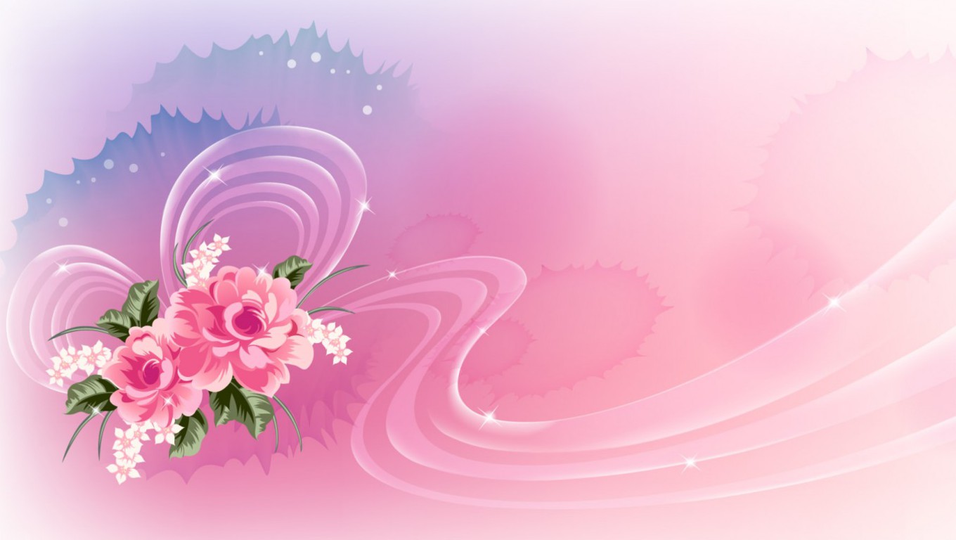 Pink Flower Wallpapers Free - Pink With Flower Background , HD Wallpaper & Backgrounds