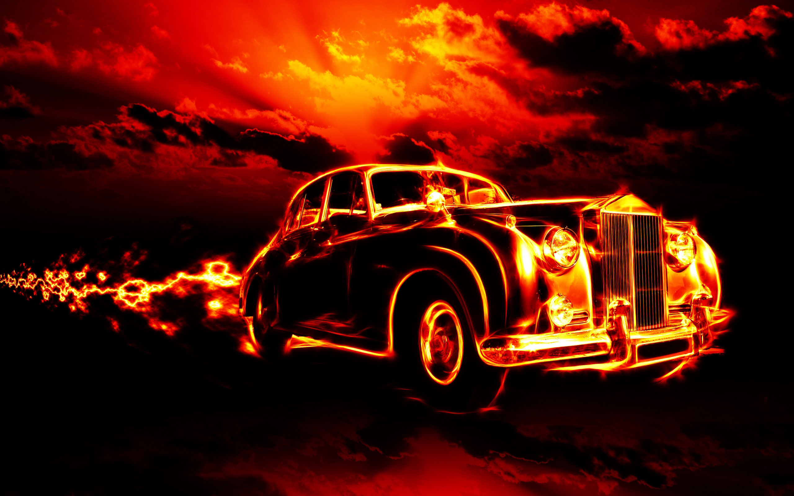 3d Wallpapers - Cars On Fire , HD Wallpaper & Backgrounds