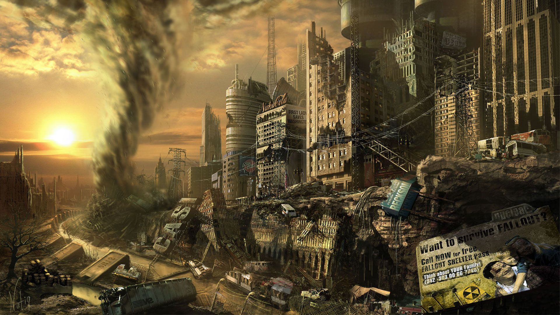 Fallout 3 Wallpapers High Definition, Beautiful Wallpapers - Earth After World War 3 , HD Wallpaper & Backgrounds