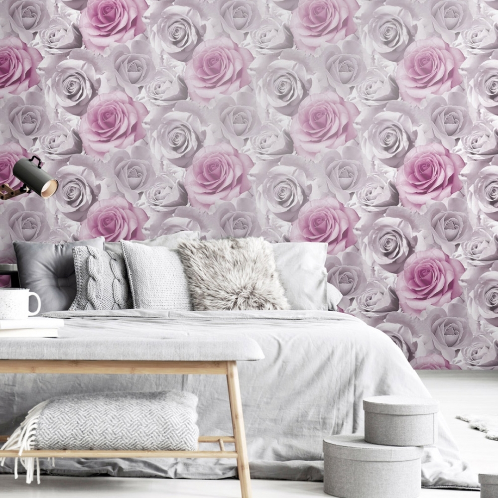 Silver Wallpaper Bedroom , HD Wallpaper & Backgrounds