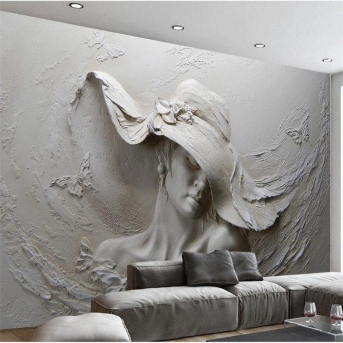 Wallpaper 3d Personality Wallpaper Embossed Gray Beauty - Modern Bedroom 3d Wallpaper Design , HD Wallpaper & Backgrounds