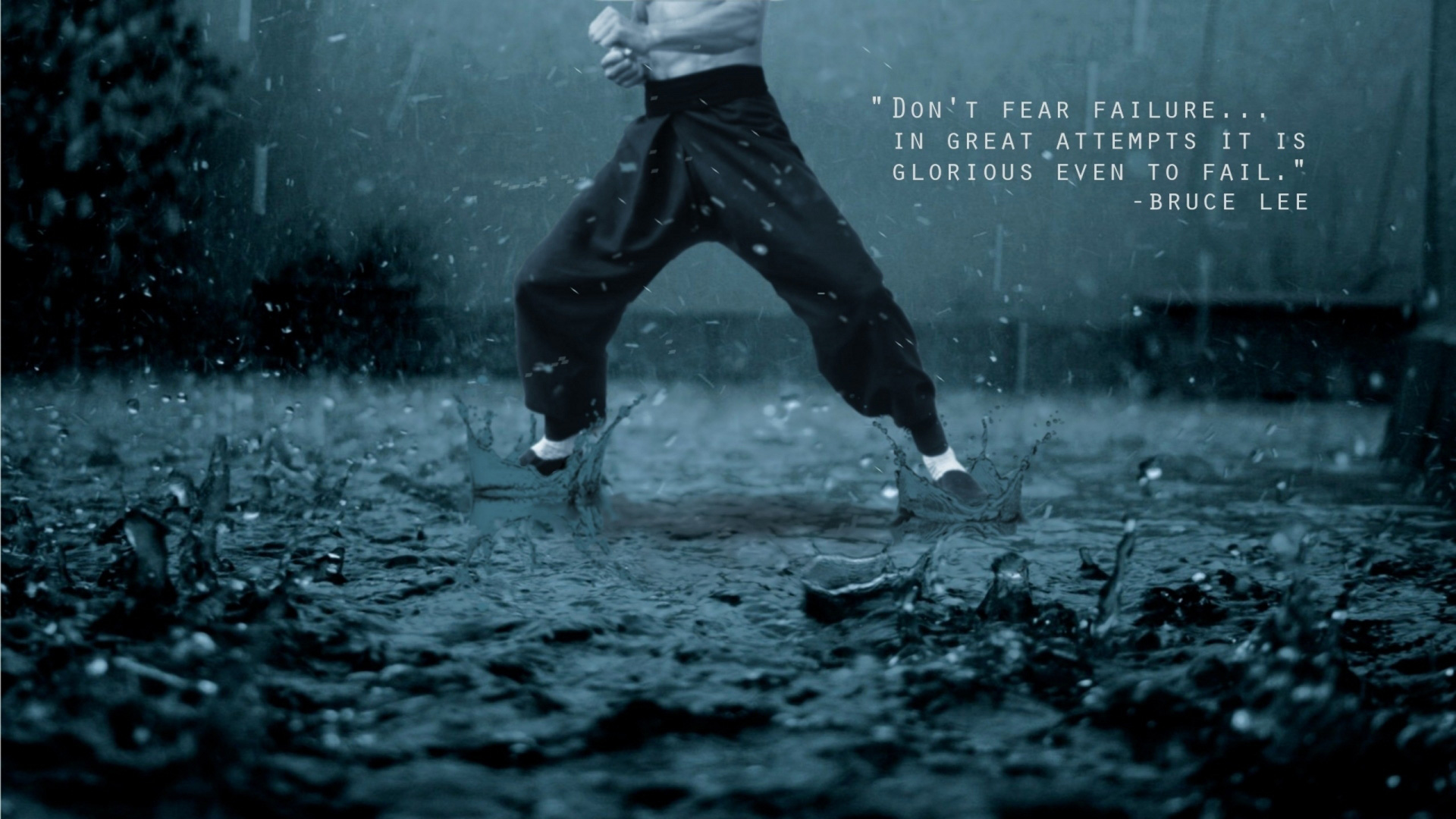 Inspirational Wallpaper - Bruce Lee Rain Quote , HD Wallpaper & Backgrounds