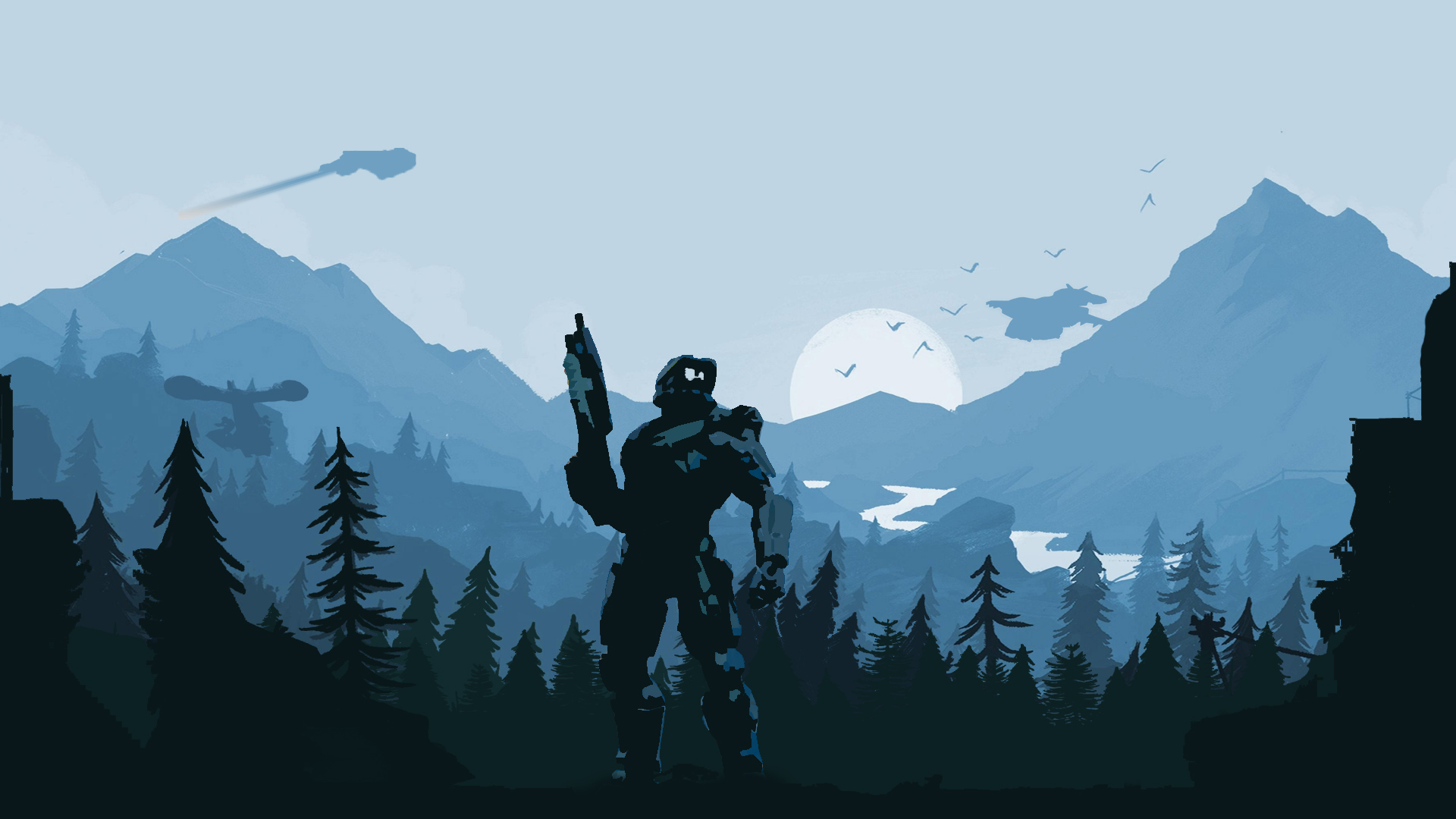 Halo - Firewatch Wallpaper - Minimal Japan , HD Wallpaper & Backgrounds