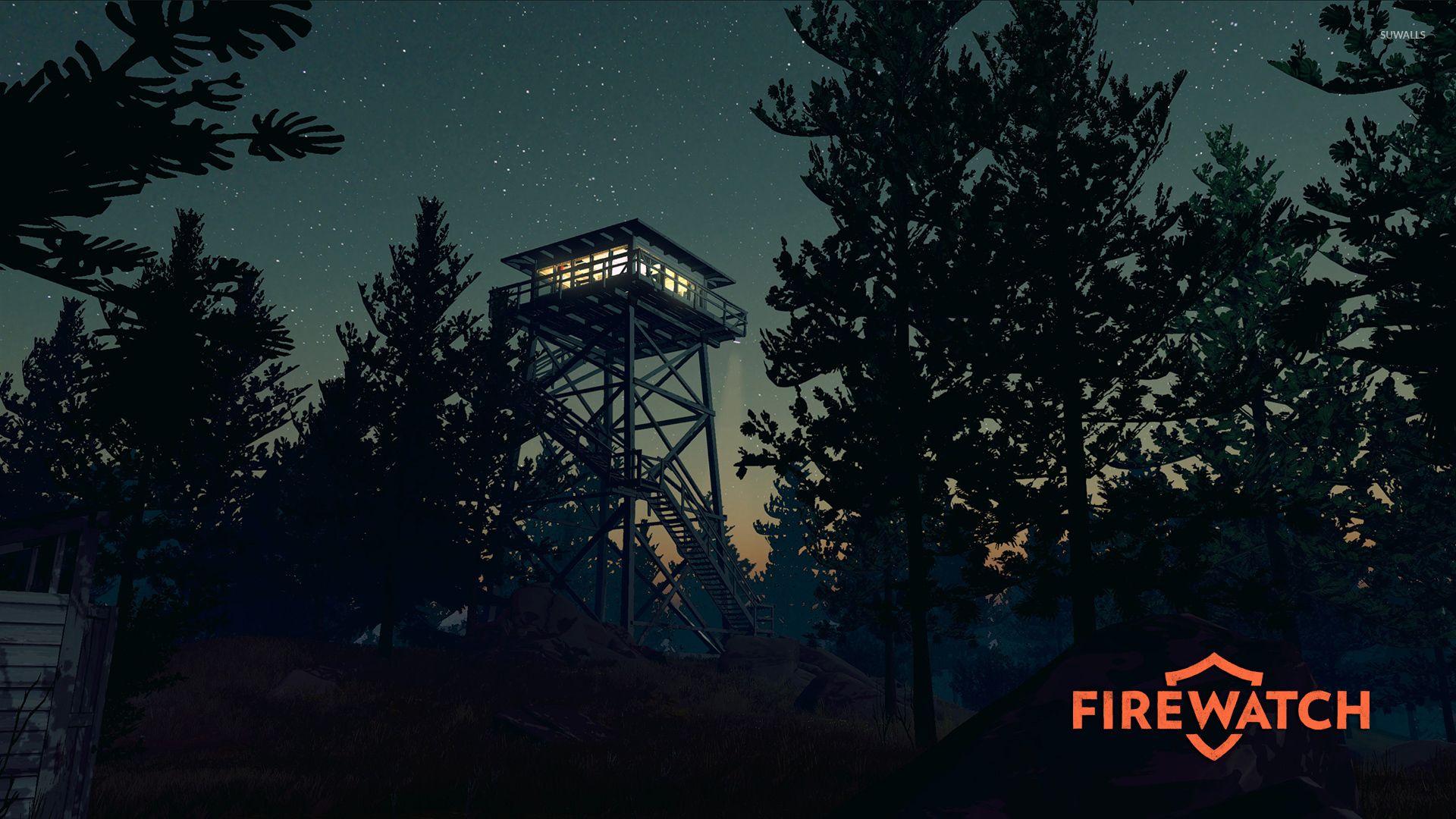 Fire Lookout Tower In The Night , HD Wallpaper & Backgrounds