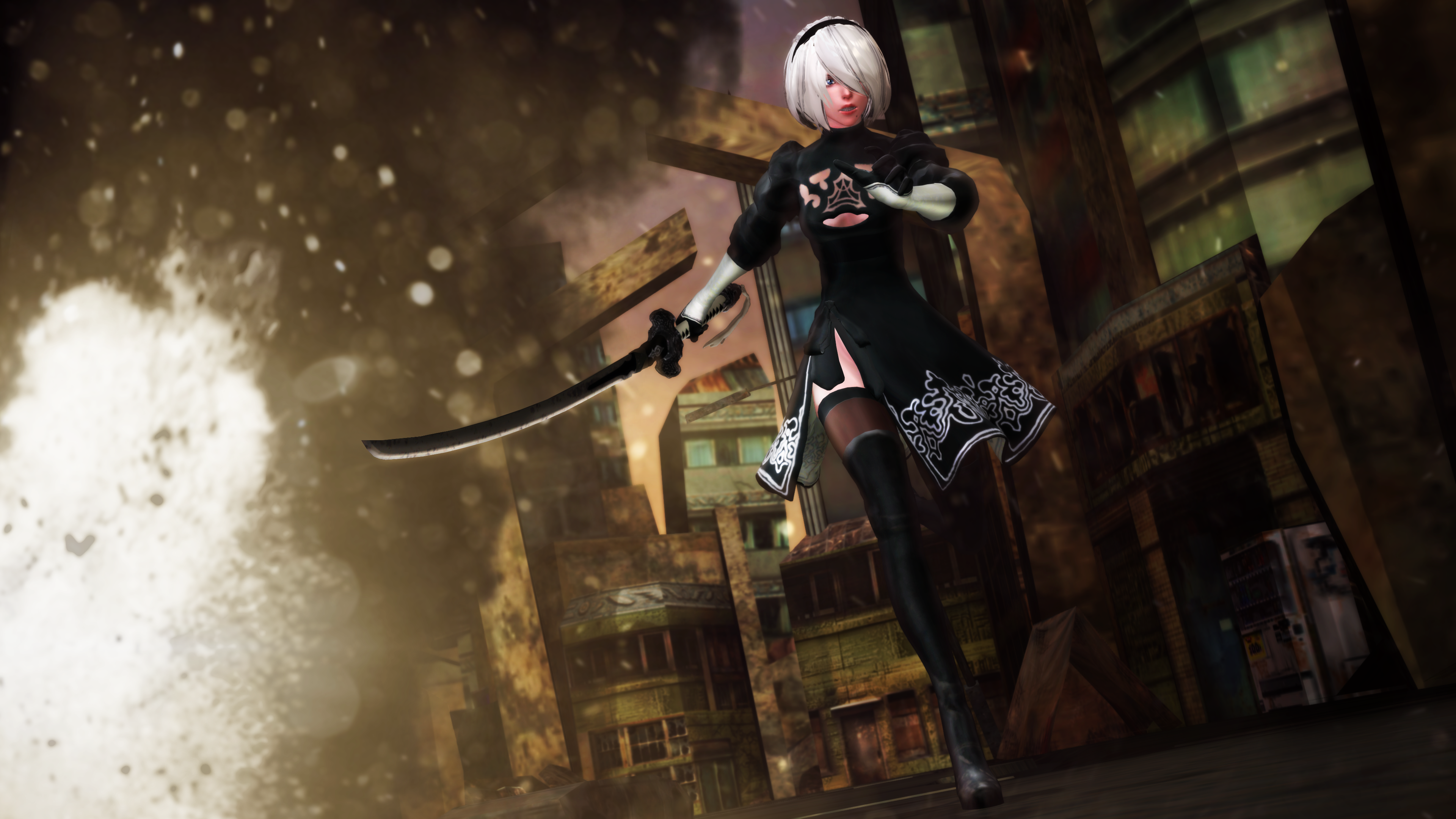 Nier Automata 2b Wallpaper Hd 4k Nude Photo - Nier Automata Wallpaper 3840 , HD Wallpaper & Backgrounds