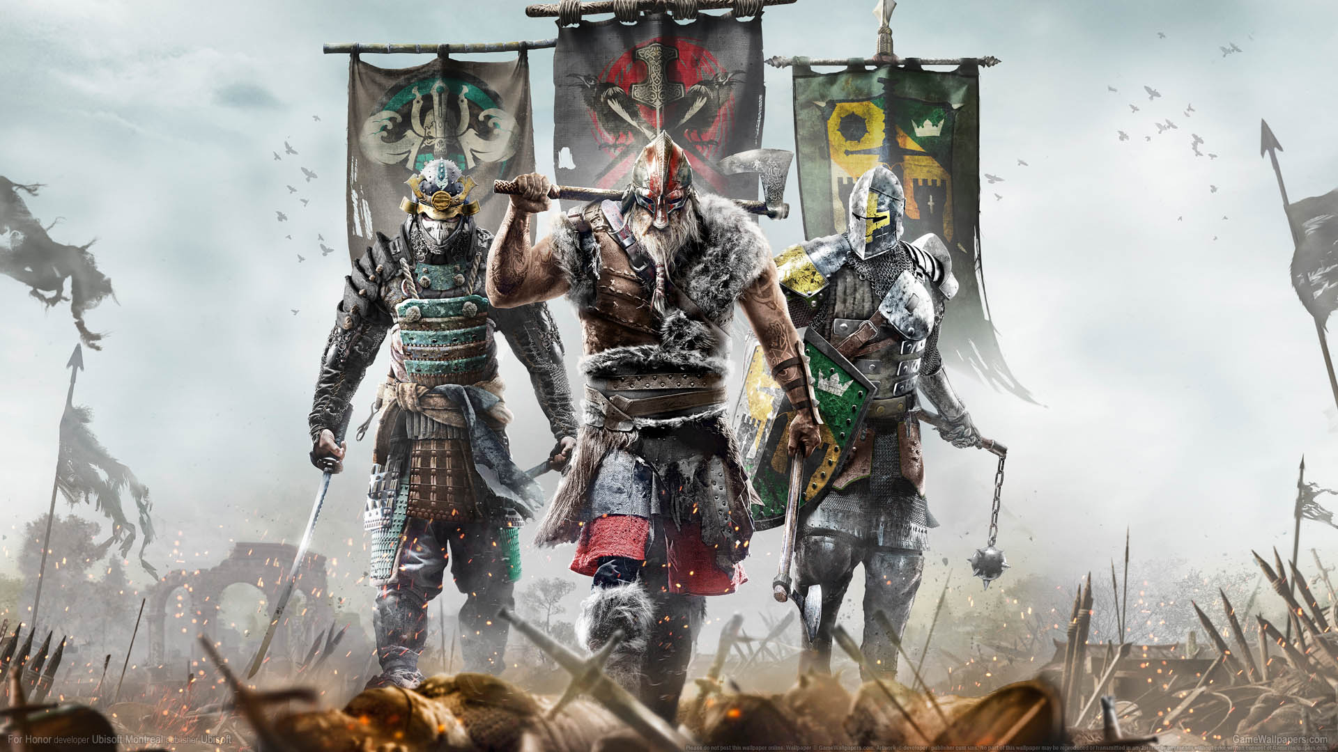 For Honor Wallpaper Or Background For Honor Wallpaper - Honour Knights Vikings Or Samurai , HD Wallpaper & Backgrounds