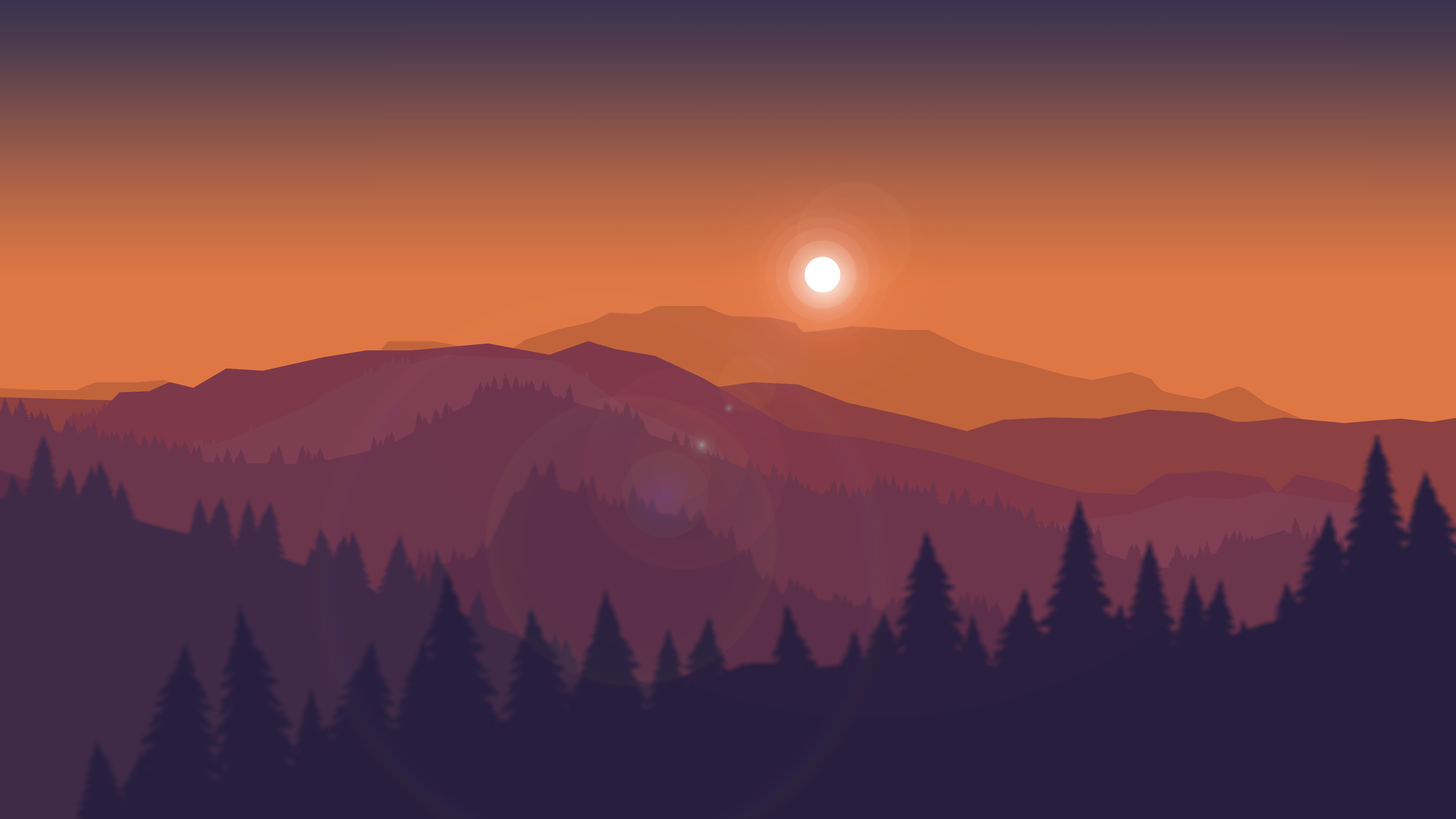 Original Resolution Popular - Sunset Minimal , HD Wallpaper & Backgrounds