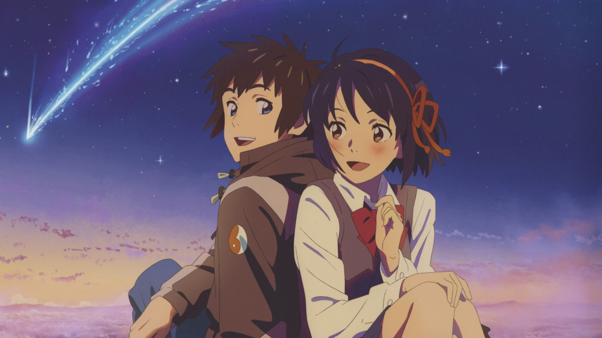 Cute Couple, Mitsuha Miyamizu, Taki Tachibana, Kimi - Your Name Mitsuha And Taki , HD Wallpaper & Backgrounds