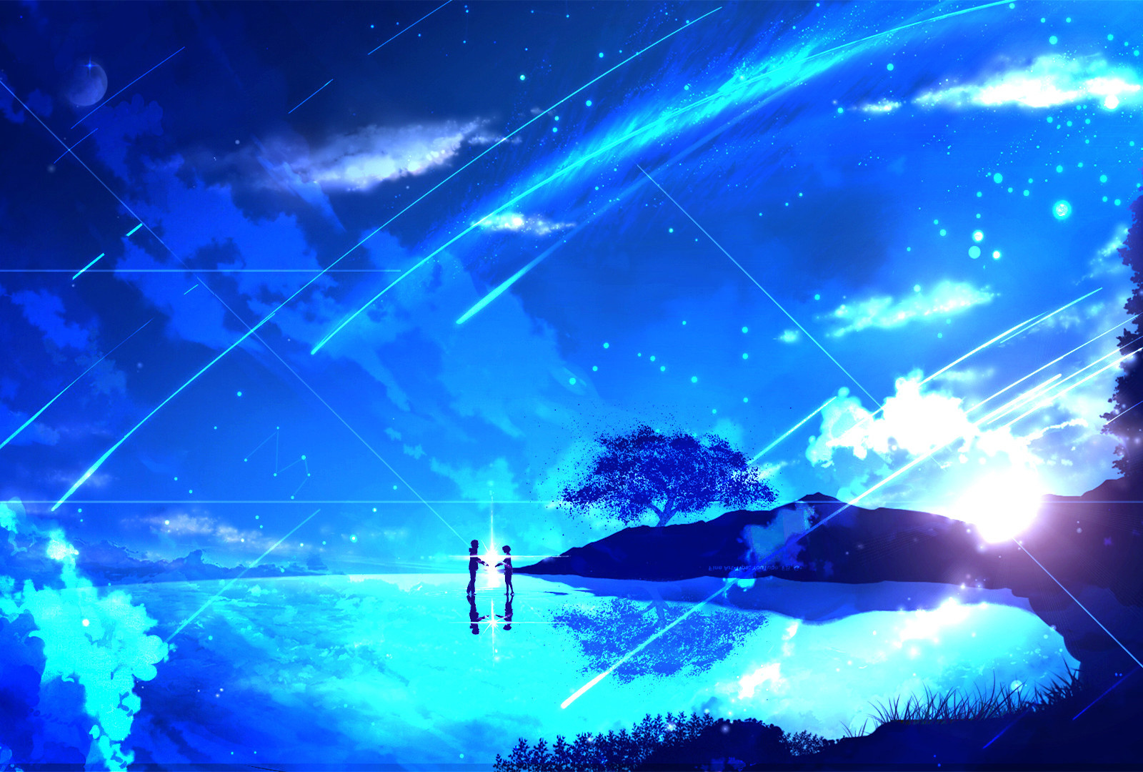 Wallpaper Couple, Anime Girl, Night, Kimi No Na Wa - Kimi No Na Wa Hd Fondo , HD Wallpaper & Backgrounds