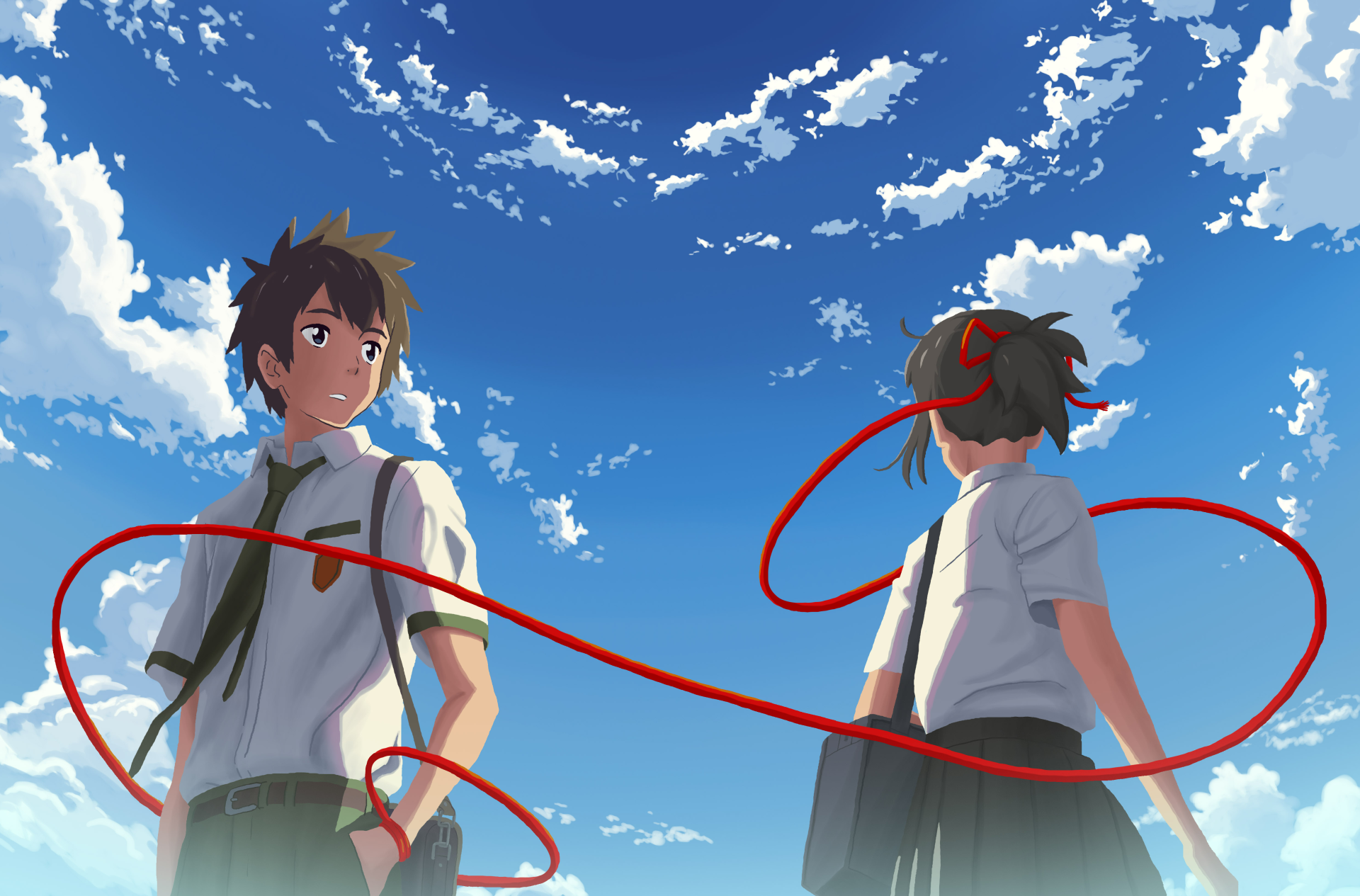 Best Anime Kimi No Na Wa Wallpaper Hd - Taki And Mitsuha Your Name , HD Wallpaper & Backgrounds