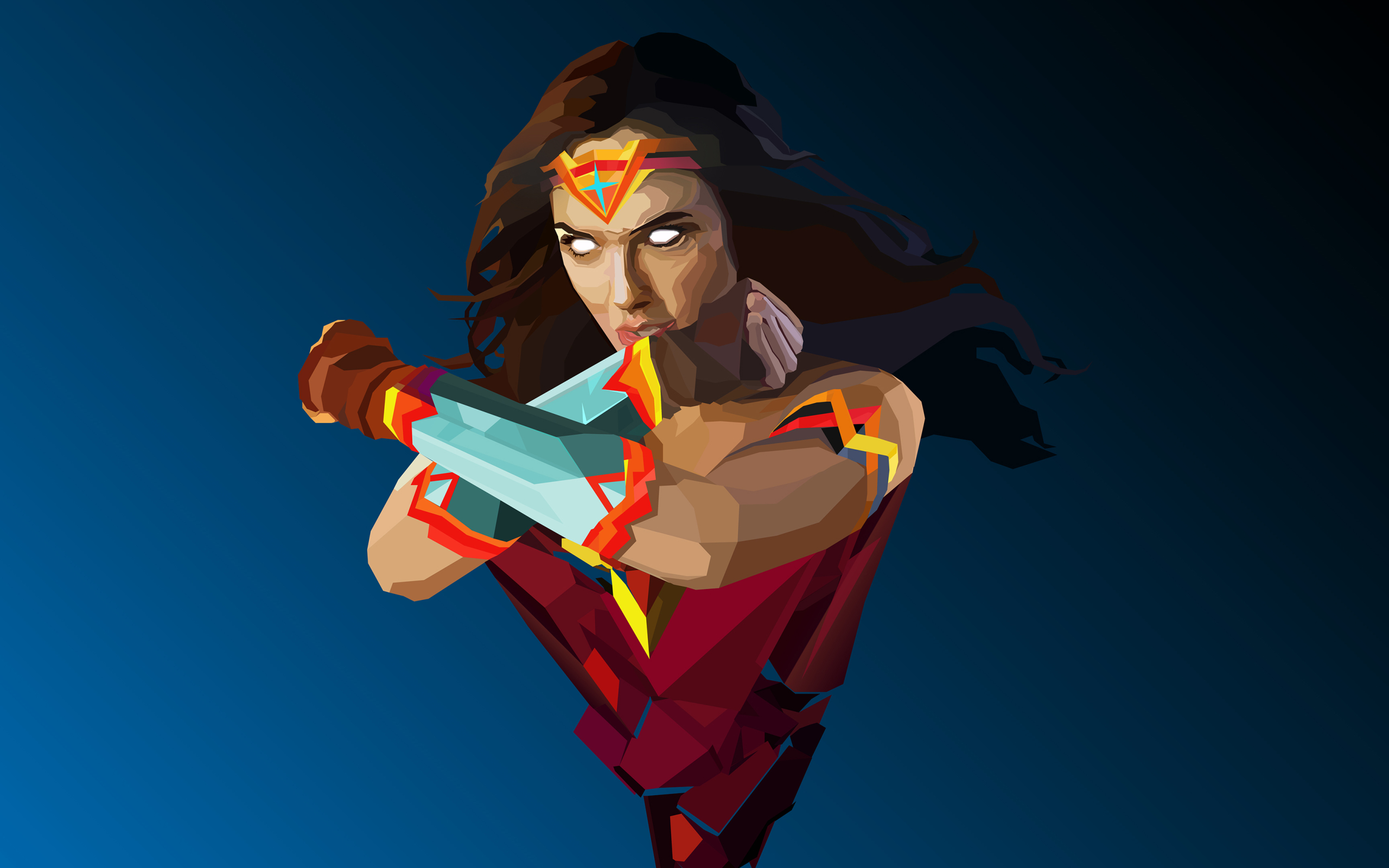 Wonder Woman Low Poly , HD Wallpaper & Backgrounds