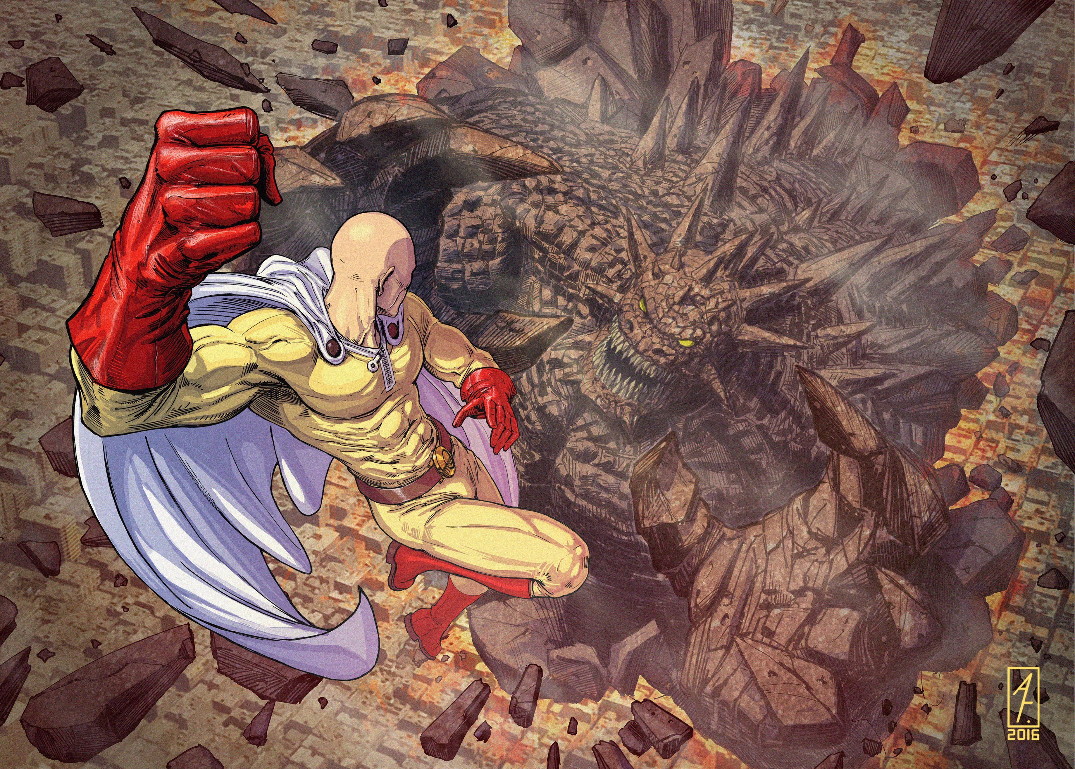 Saitama One Punch Man 4k - One Punch Man 4k , HD Wallpaper & Backgrounds