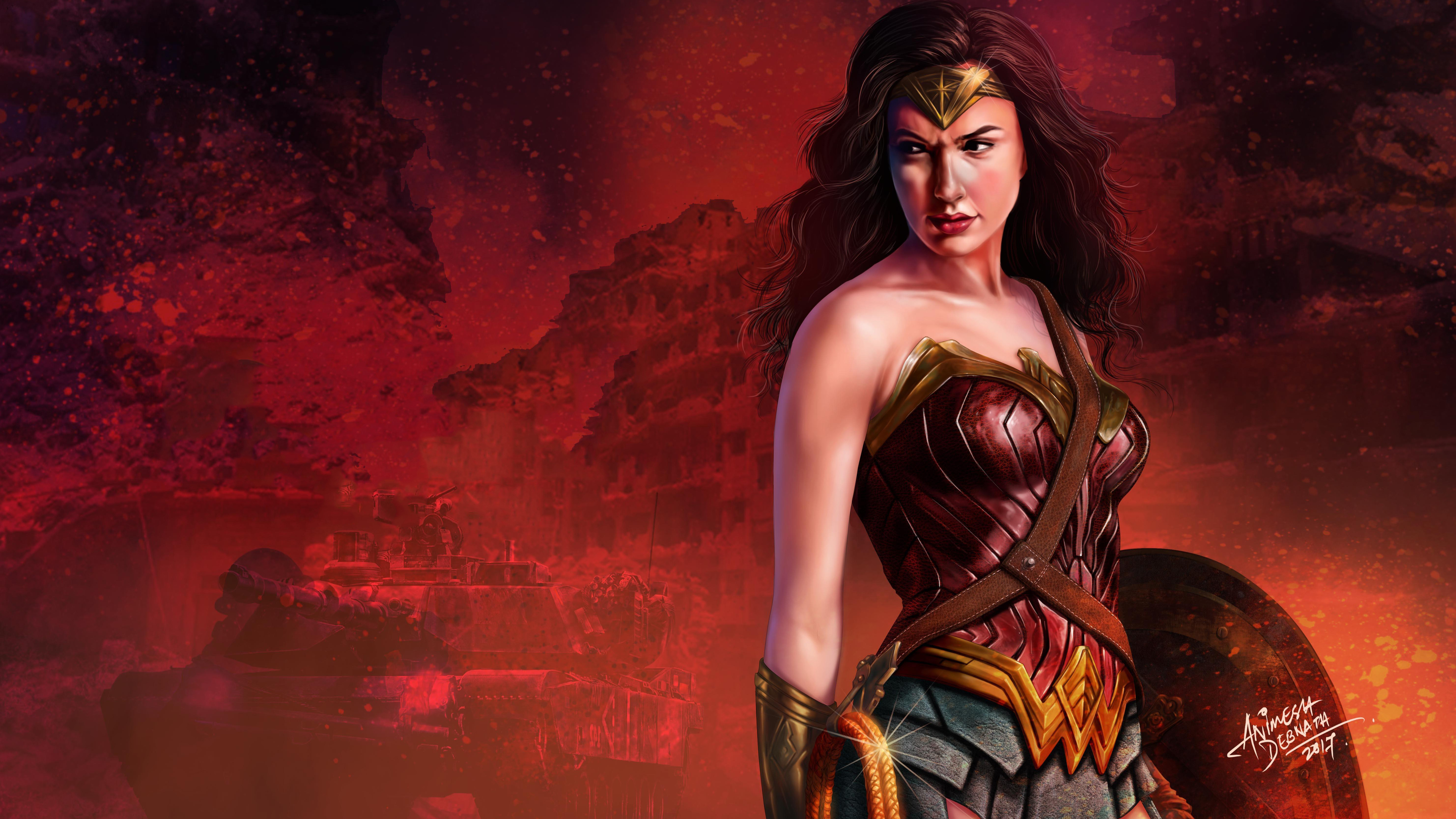 Wonder Woman 5k Gal Gadot Art Wallpaper - Wonder Woman Background Gal Gadot , HD Wallpaper & Backgrounds