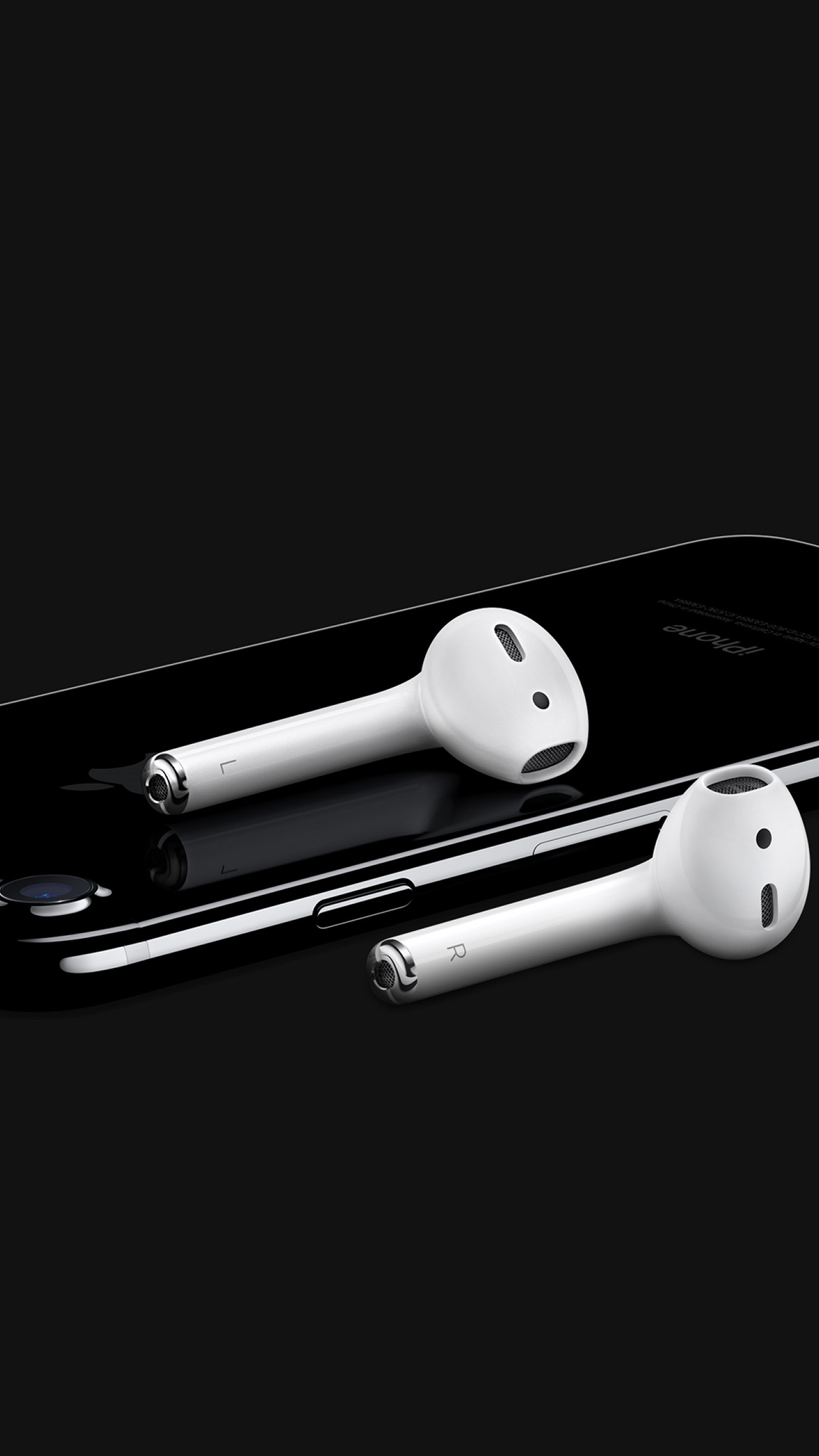 Apple Iphone7 Dark Airpod Art Illustration Android - Iphone 7 Jet Black Specifications , HD Wallpaper & Backgrounds