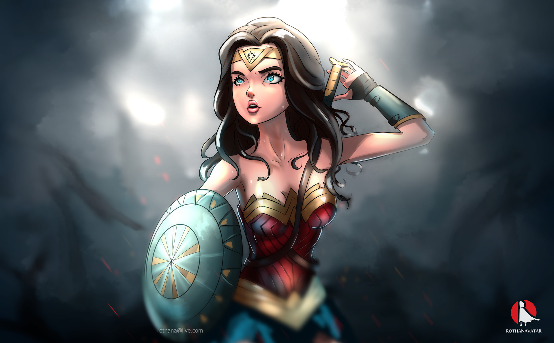 Wonder Woman Cartoon Artwork - Wonder Woman Wallpaper Anime , HD Wallpaper & Backgrounds