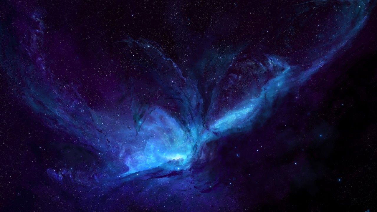 Nebula, Dark Space, Blue Space, Deep, Hd - Blue Space Background , HD Wallpaper & Backgrounds