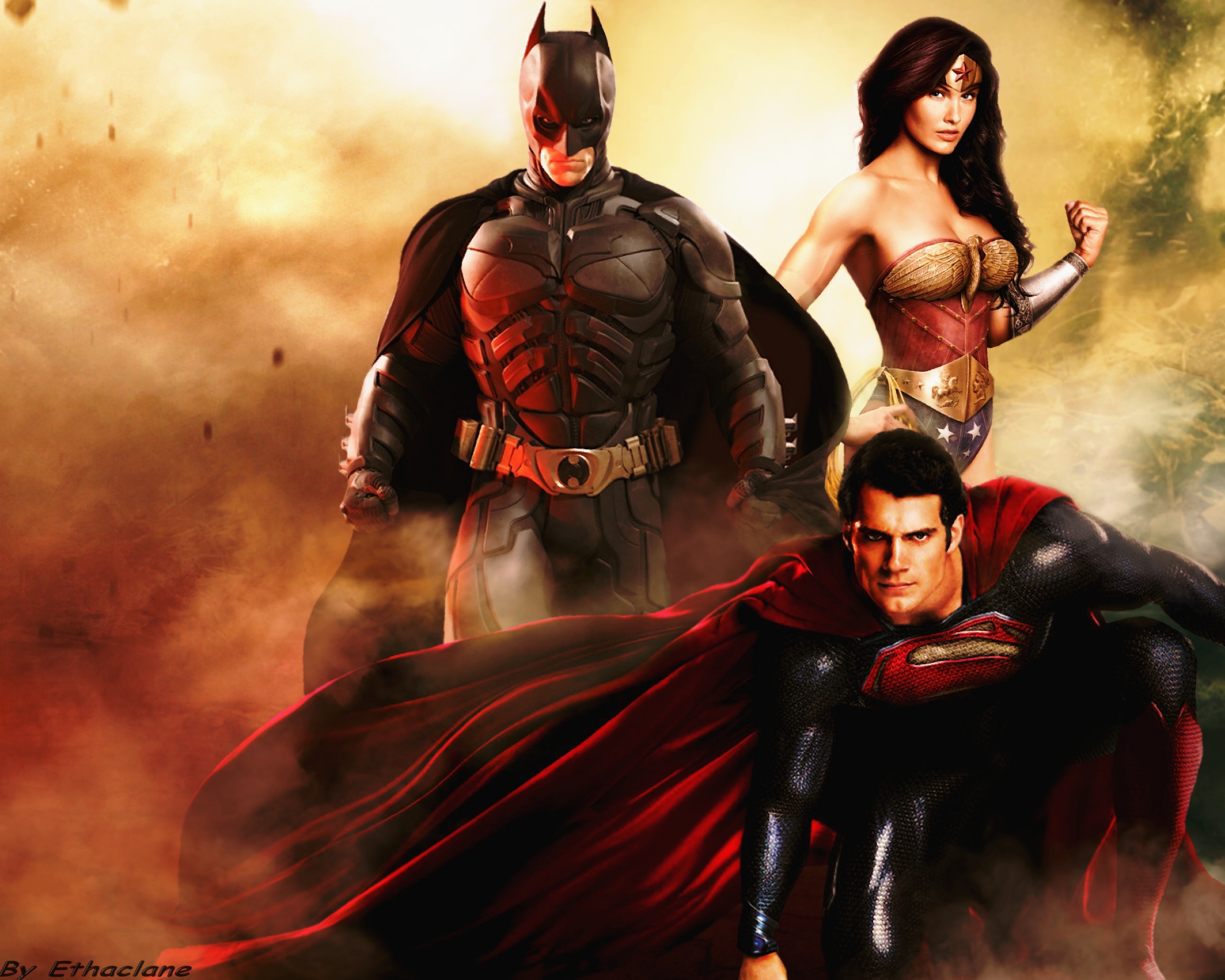 Justice League Trinity Ethaclane Dyovr Hd Wallpaper - League Of Justice , HD Wallpaper & Backgrounds