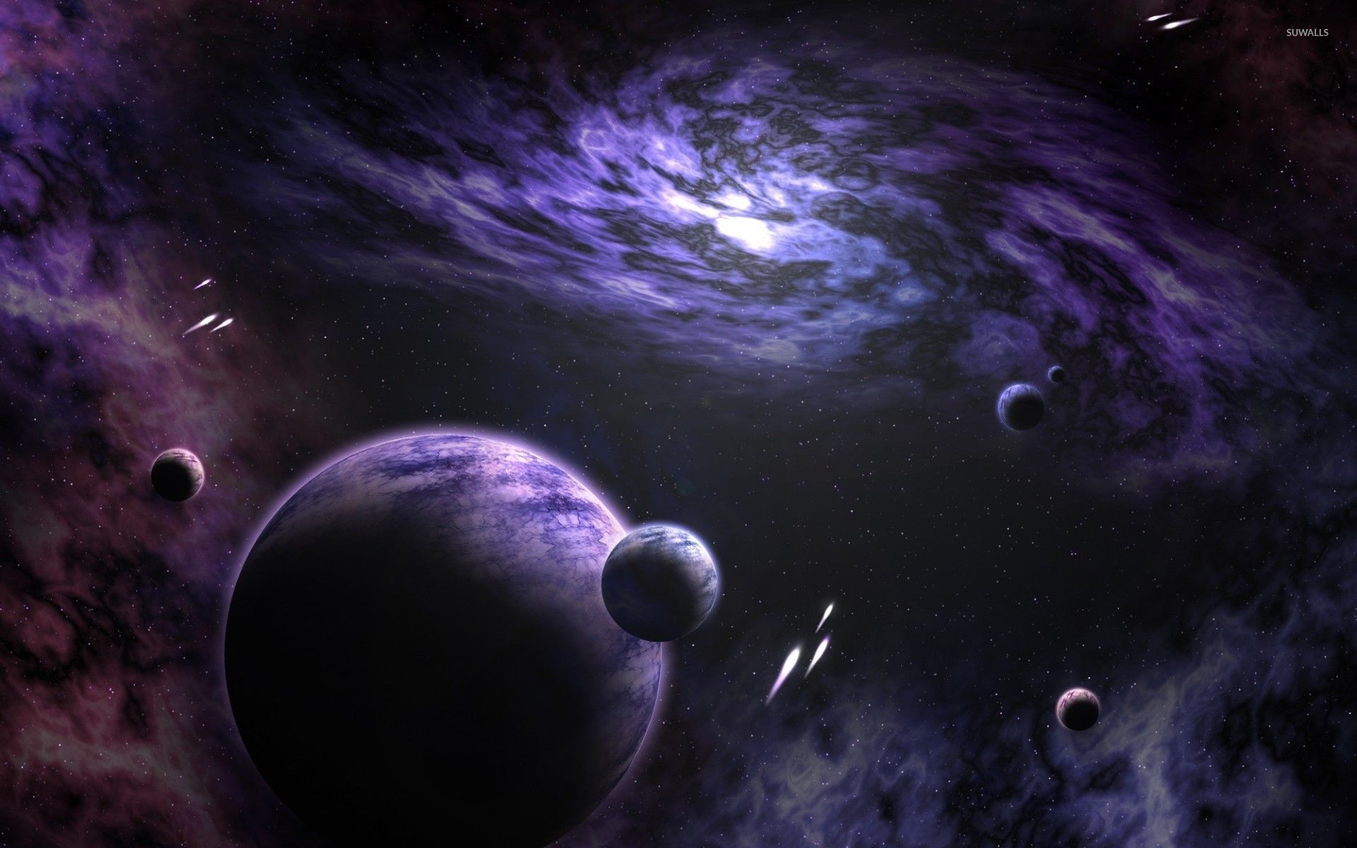 Planets In The Purple Universe Wallpaper - Planets Universe , HD Wallpaper & Backgrounds