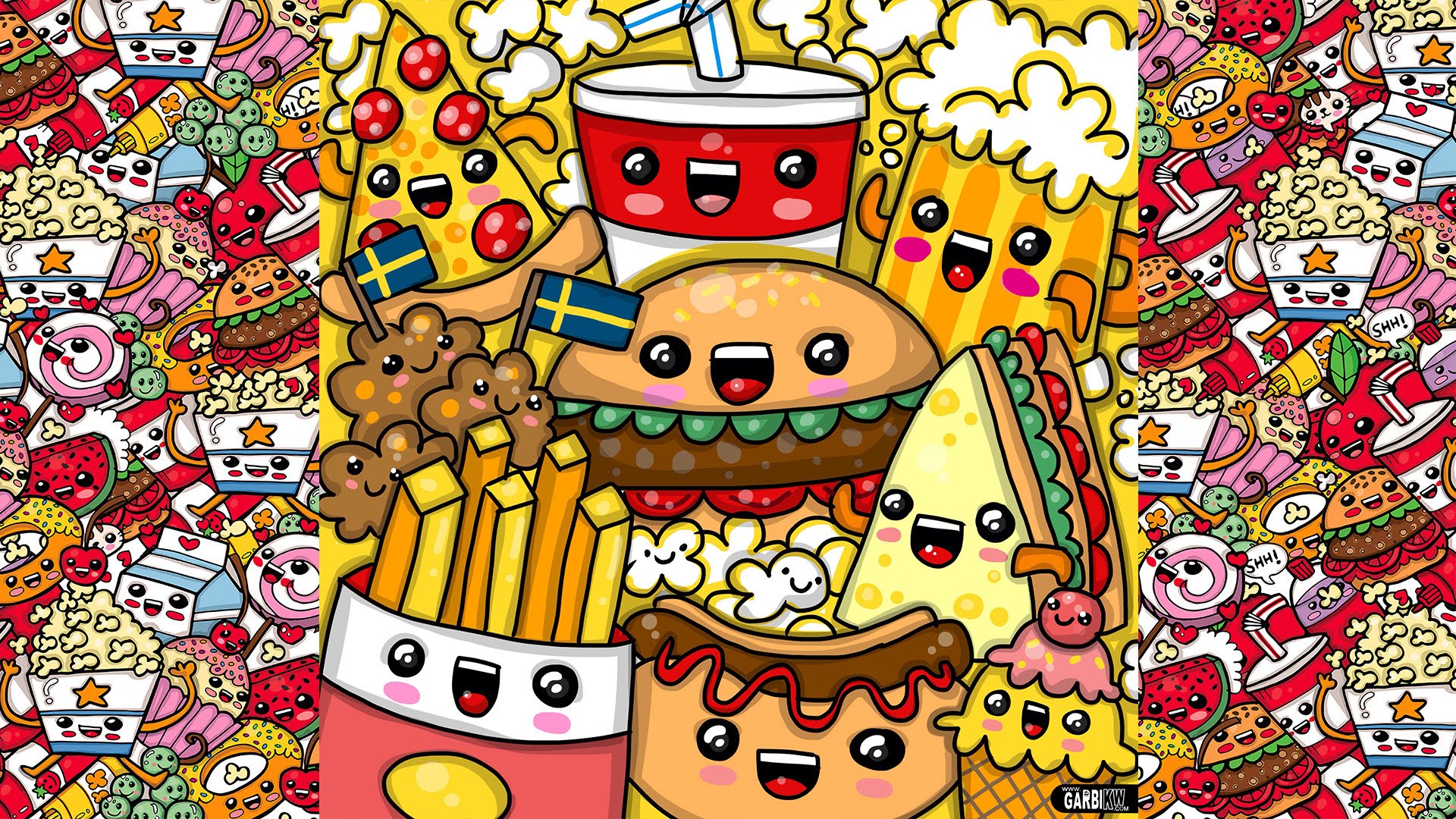 Food Tumblr Wallpapers Hd - Junk Food Cute Food , HD Wallpaper & Backgrounds