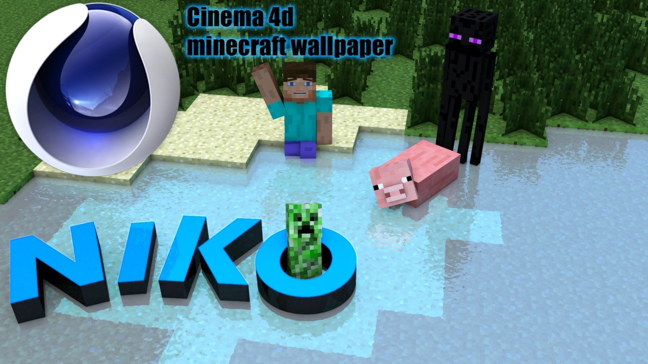 Minecraft Themed Wallpaper Cinema 4d - Cinema 4d , HD Wallpaper & Backgrounds