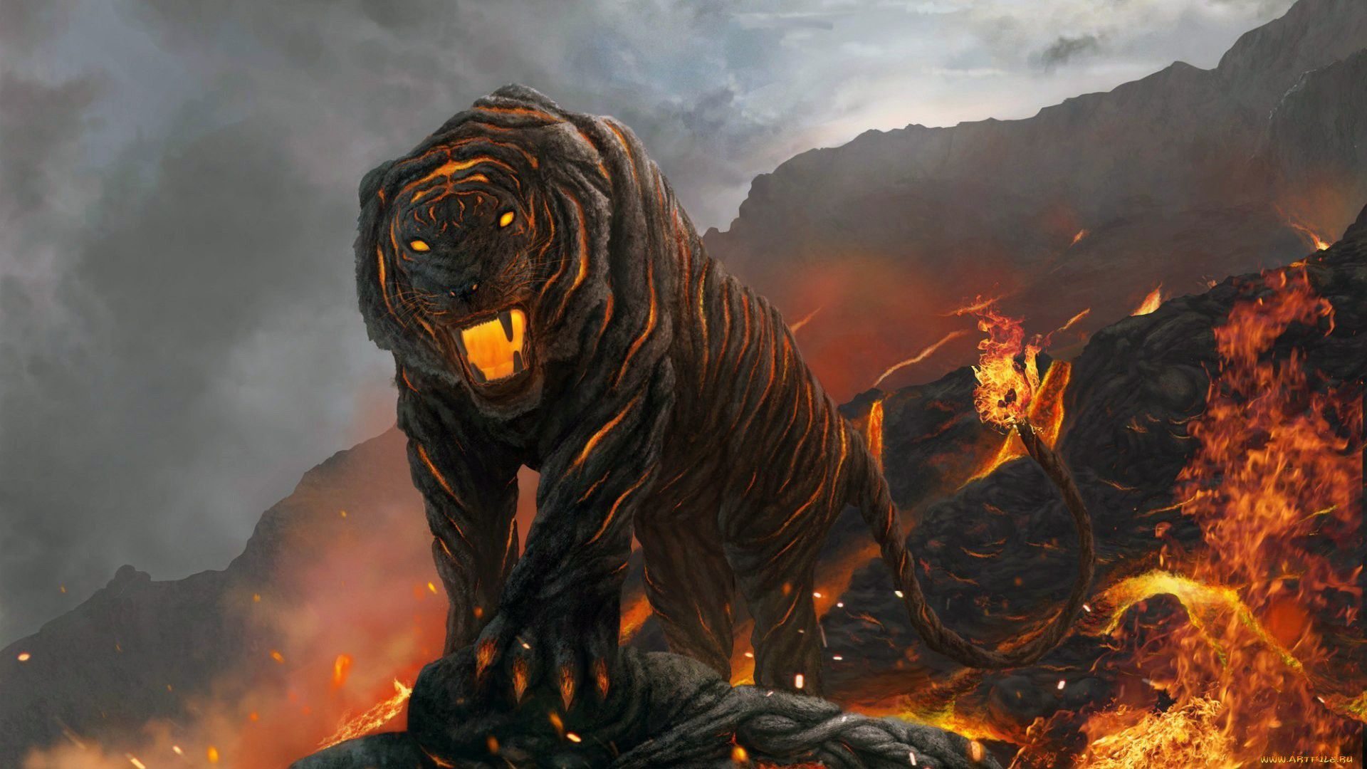 Fire Tigers , HD Wallpaper & Backgrounds
