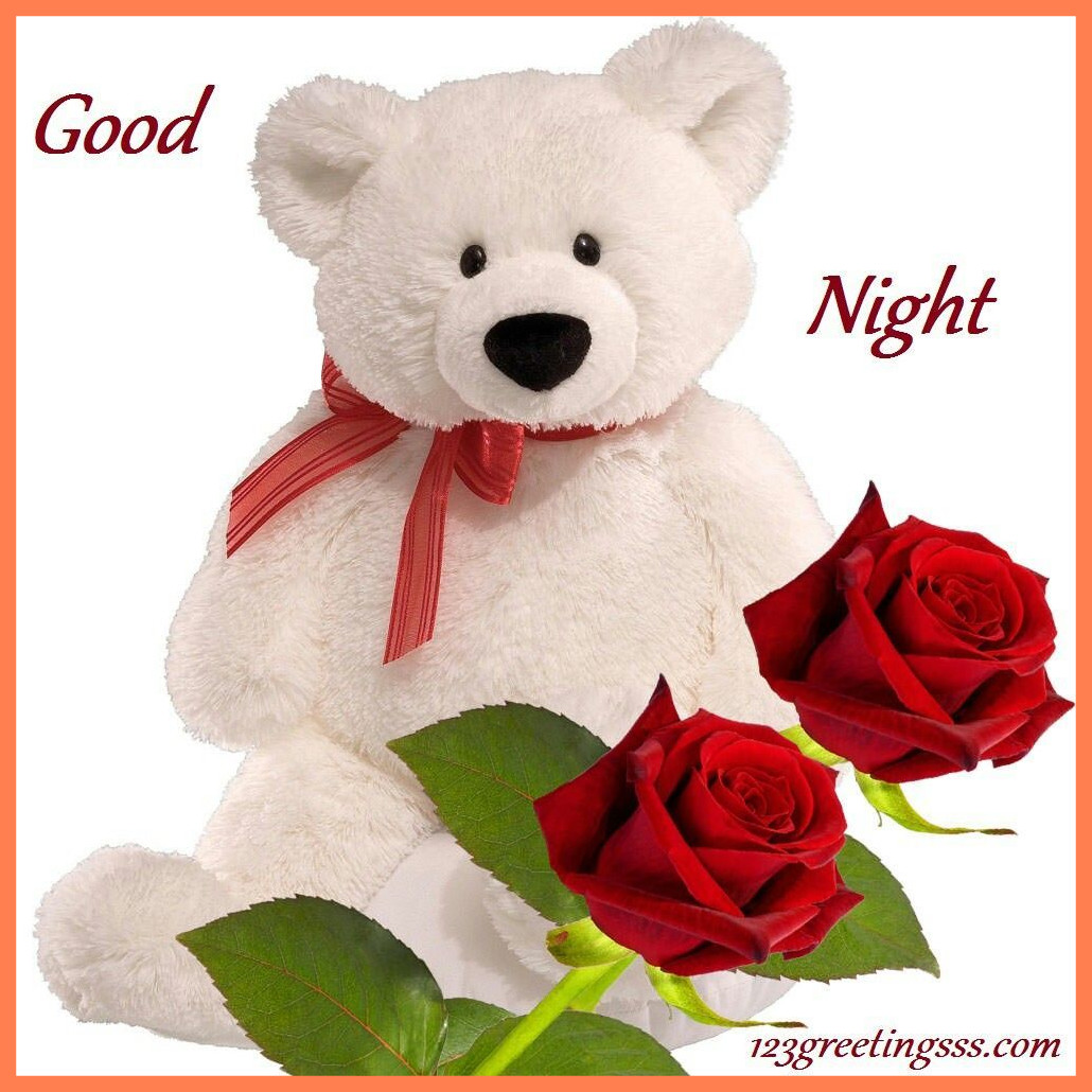 Good Night Rose Wallpaper Download - Teddy Bear Good Night , HD Wallpaper & Backgrounds