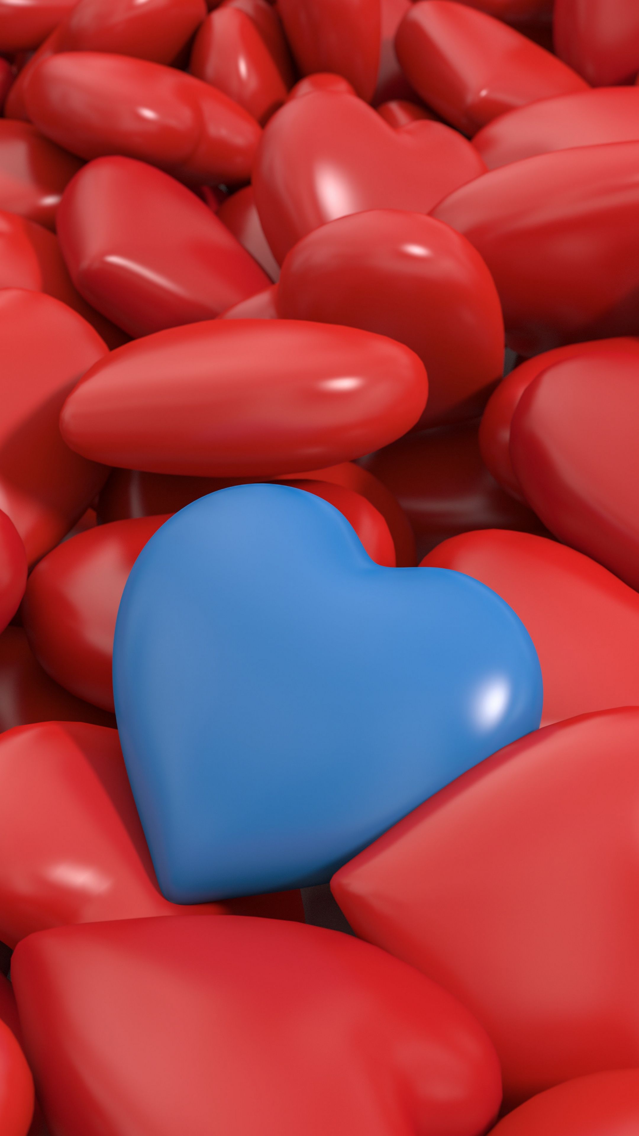 #emotions #heart #red #blue #3d #wallpapers Hd 4k Background - Blue And Red Heart , HD Wallpaper & Backgrounds