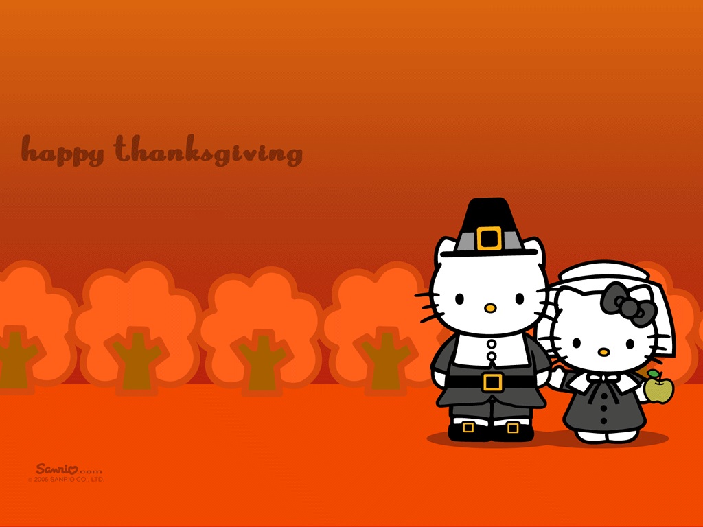 Hello Kitty Thanksgiving Wallpaper - Hello Kitty Thanksgiving , HD Wallpaper & Backgrounds
