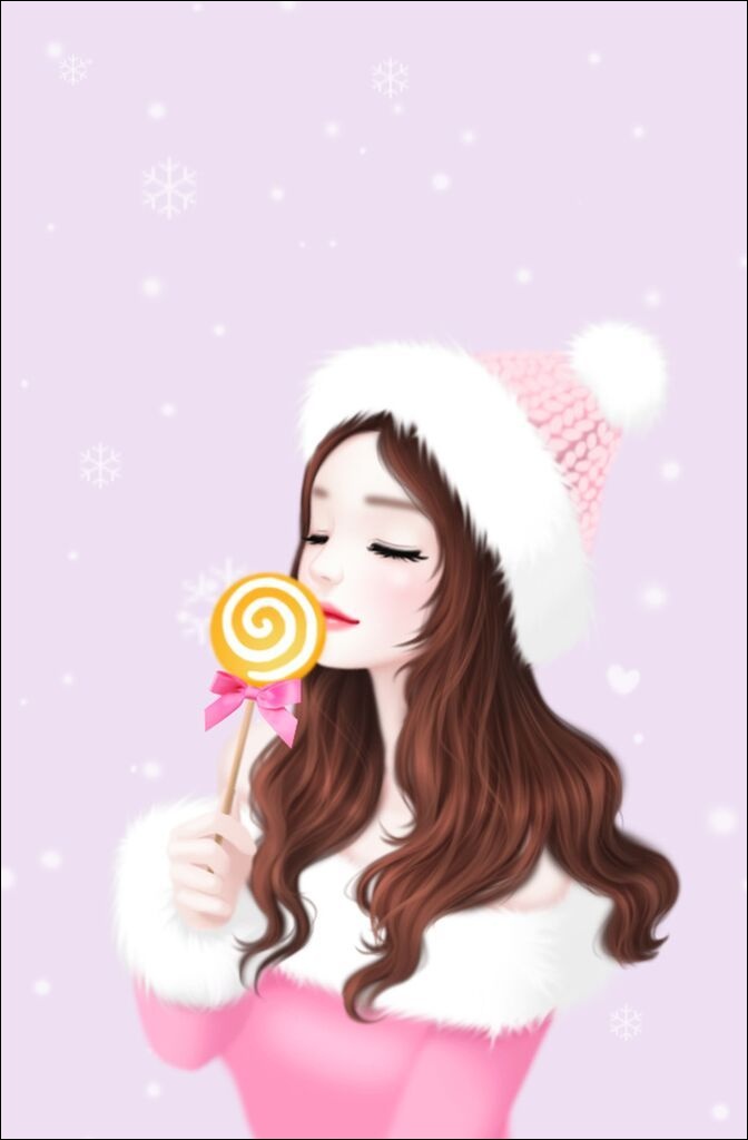 Enakei Kawaii Wallpaper Girl Wallpaper Iphone Wallpaper - Cute Cartoon Korean Girl Drawing , HD Wallpaper & Backgrounds