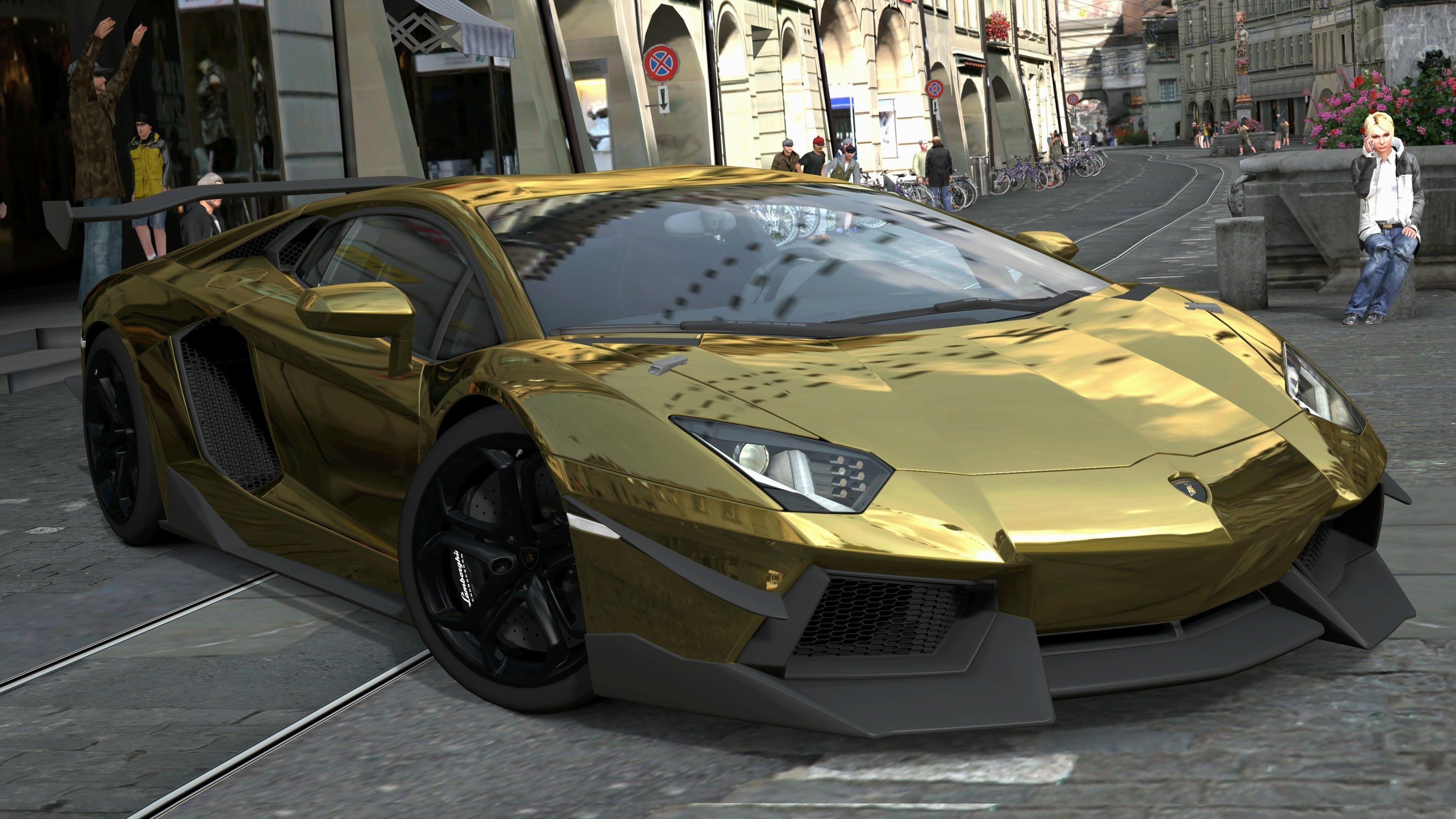 Wallpapers Ferrari 458 Italia Black Car Pictures Desktop - Lamborghini Aventador Gold 2015 , HD Wallpaper & Backgrounds