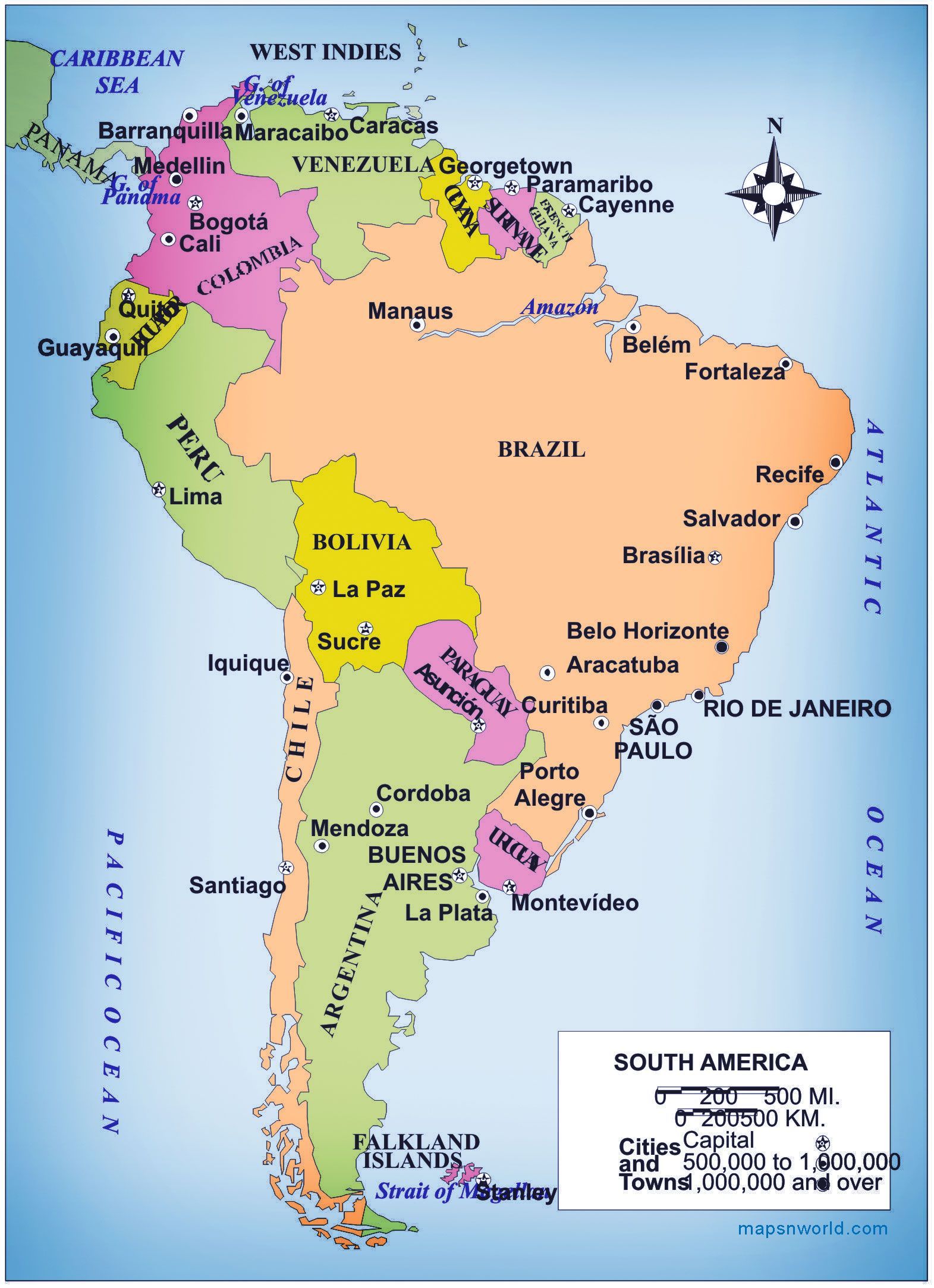 Map Of South America - South America Map Hd , HD Wallpaper & Backgrounds