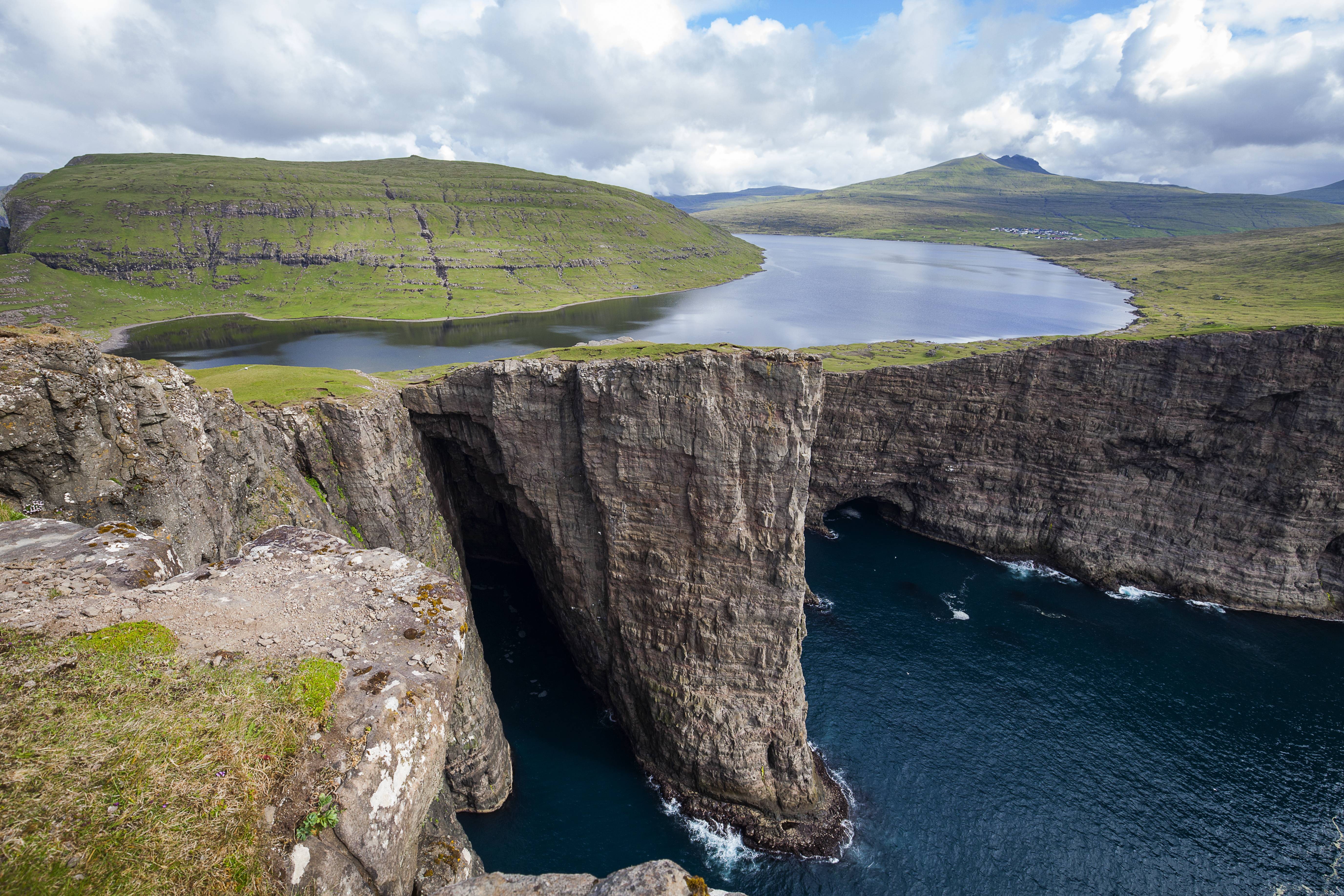 Faroe Islands Lake Cliff , HD Wallpaper & Backgrounds
